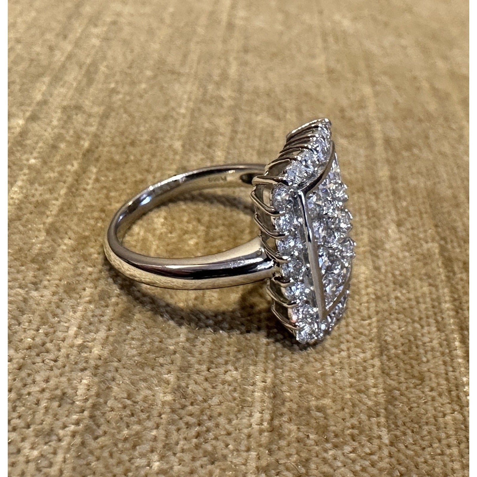 Rectangular Pave Diamond Ring 2.00 cttw in Platinum