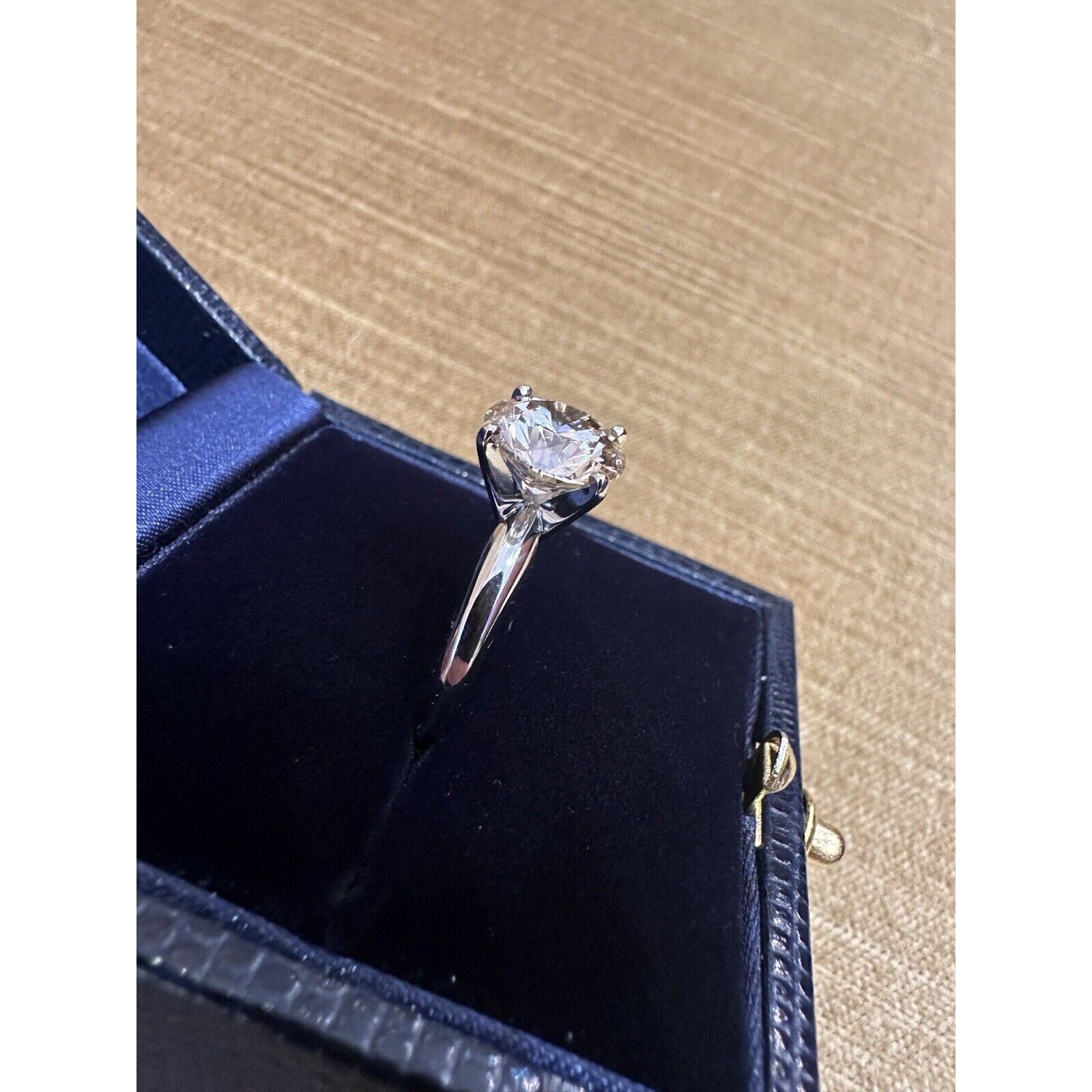 GIA 3.26 ct Round Brilliant Diamond Solitaire Ring in Platinum