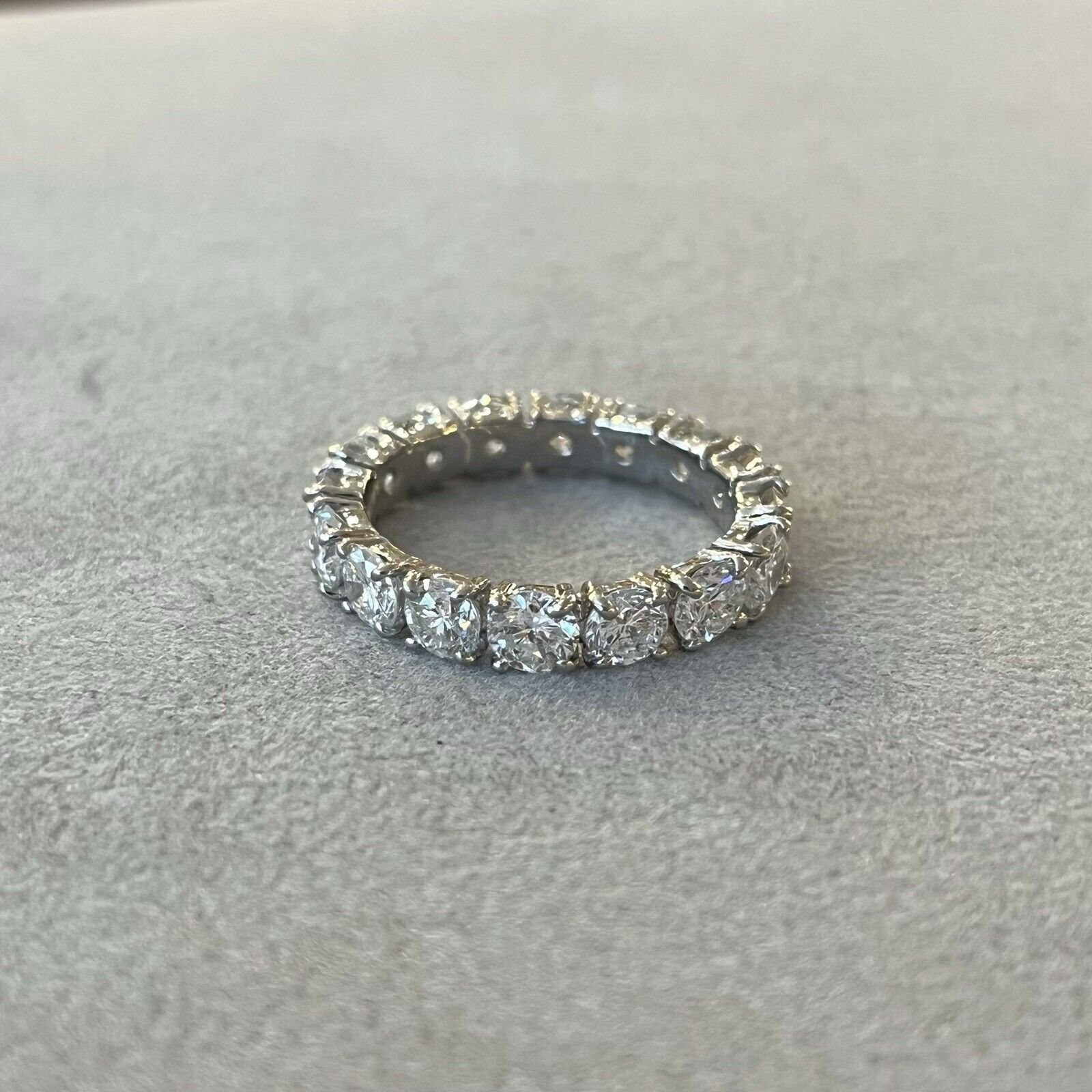 Natural Round Diamond Eternity Band Ring 3.48 cttw Size 6 in Platinum