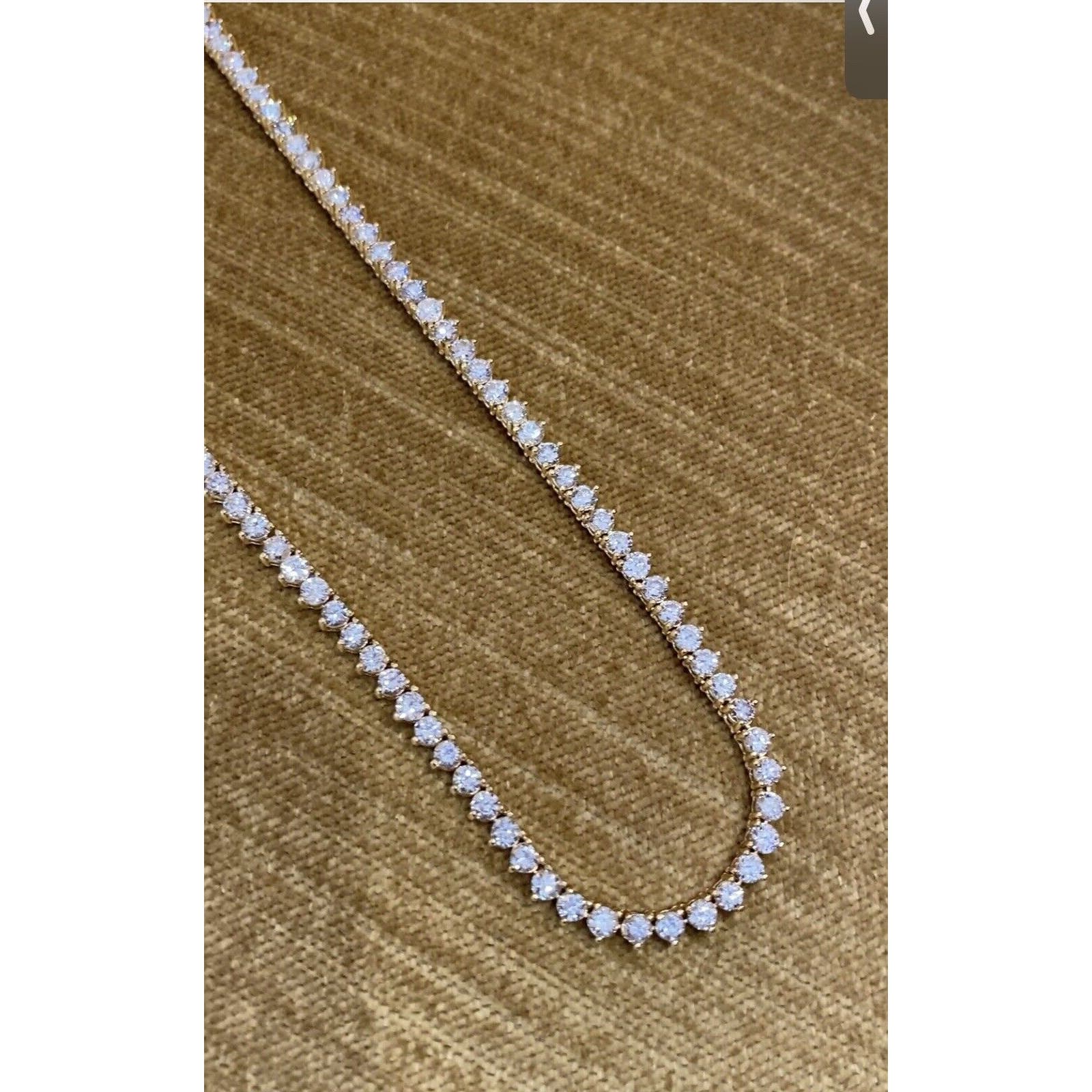 32" Long Diamond Tennis Riviera Necklace 18.15 cttw in 18k Yellow Gold- HM2388NR