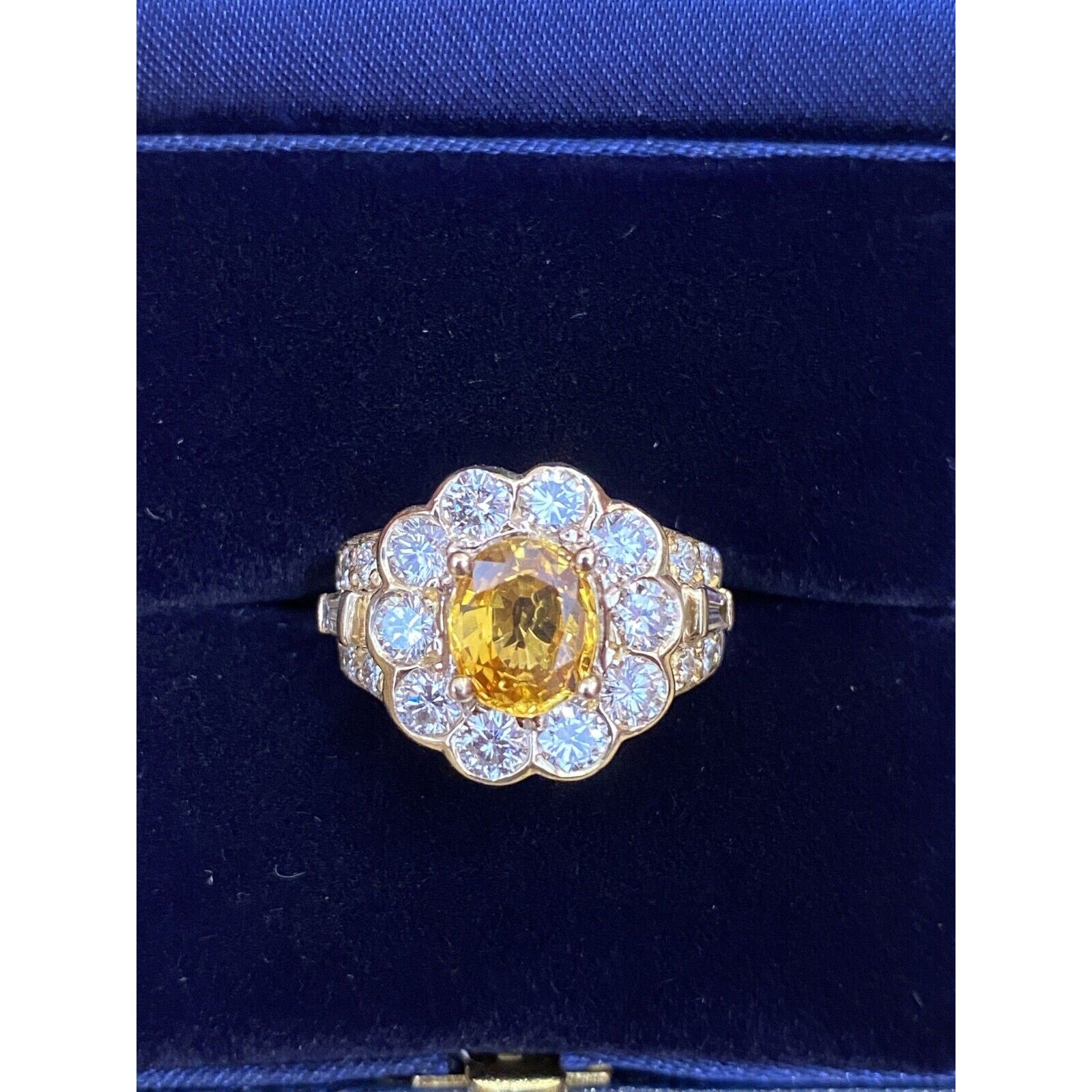 JB Star Oval Yellow Sapphire and Diamond Ring in 18k Yellow Gold - HM2405A