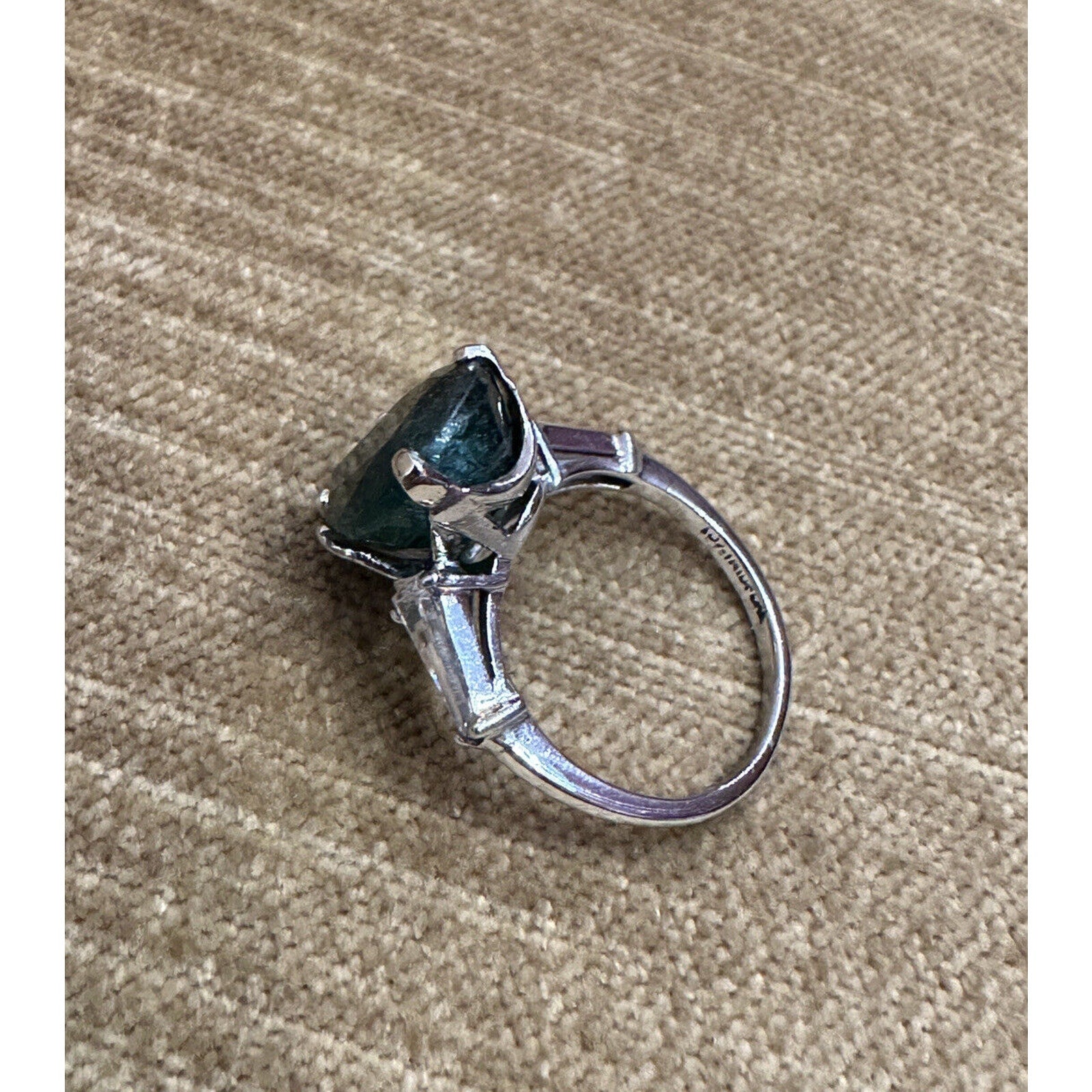 GIA Certified Pear Emerald 5.96 ct and Diamond Ring in Platinum - HM2484SE