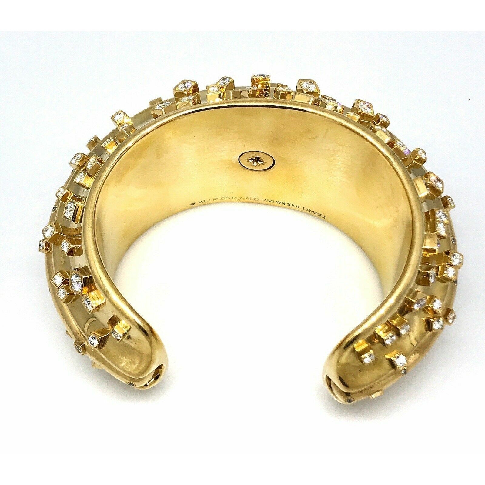 Wilfredo Rosado Diamond Cuff Bracelet in18k Yellow Gold