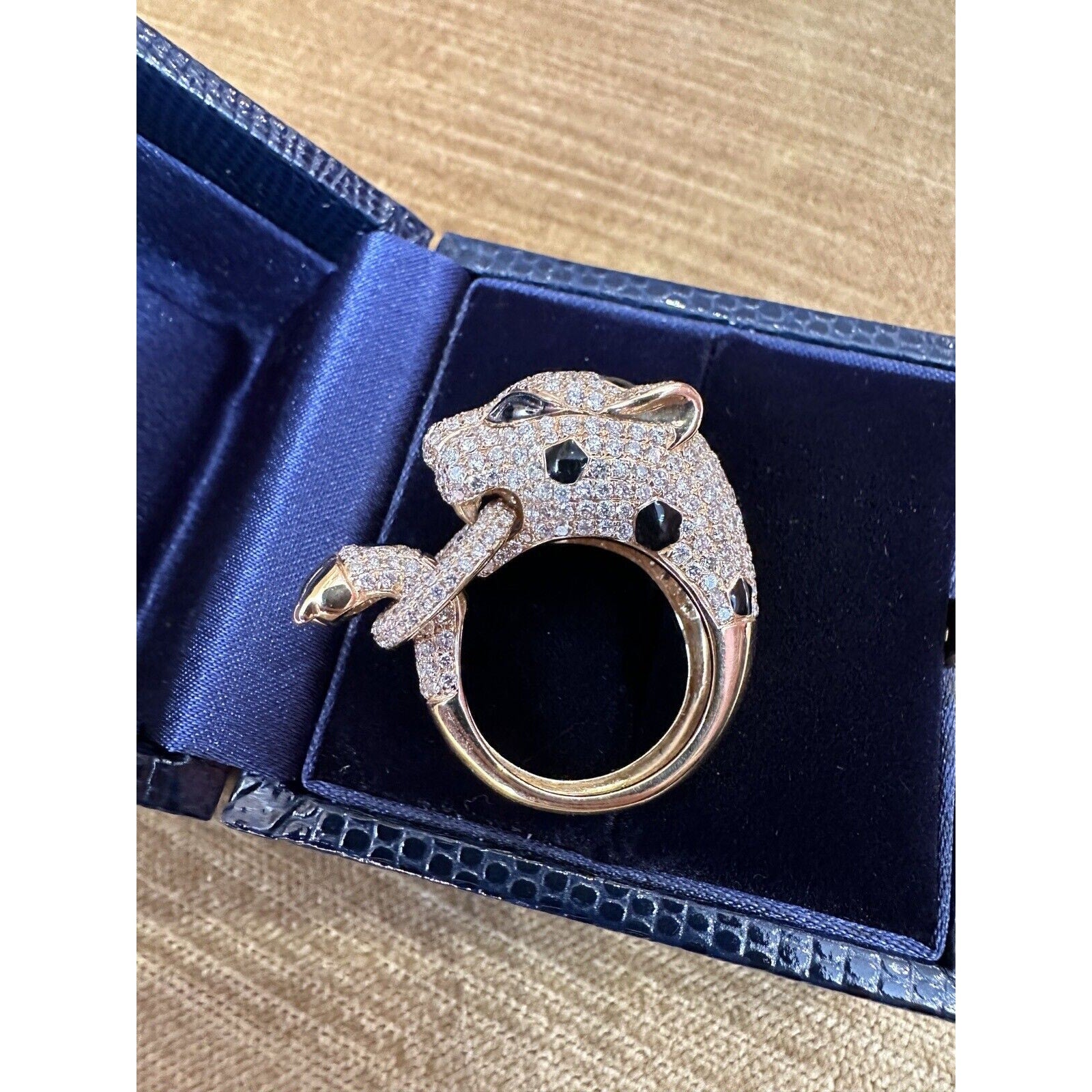 Diamond Pave Panther Ring 3.51 cttw in 18k Yellow Gold - HM2156AB