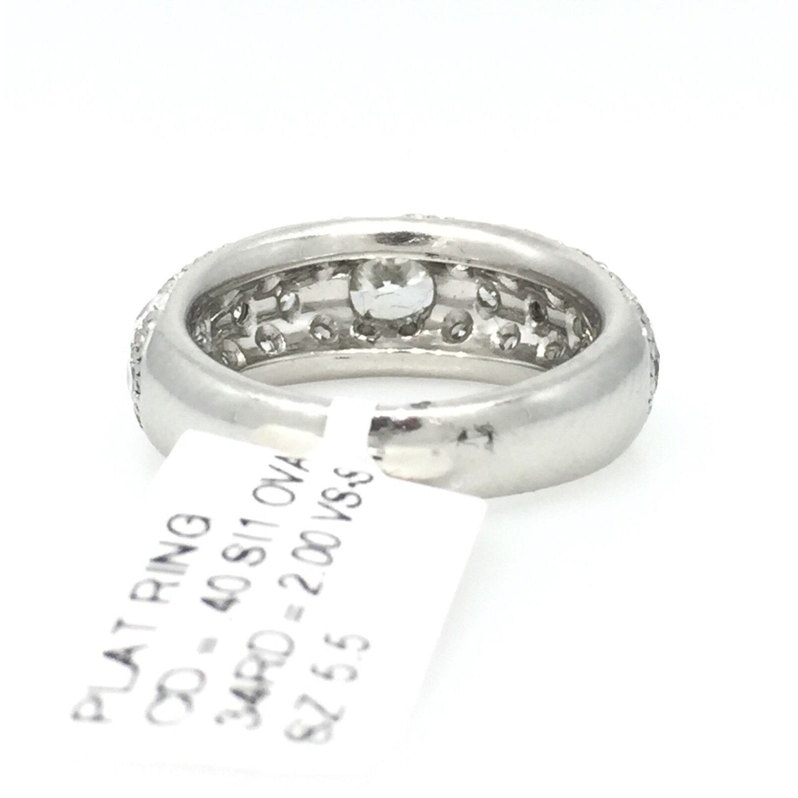 2.40 ct Oval Diamond and Pave Diamond Band in Platinum