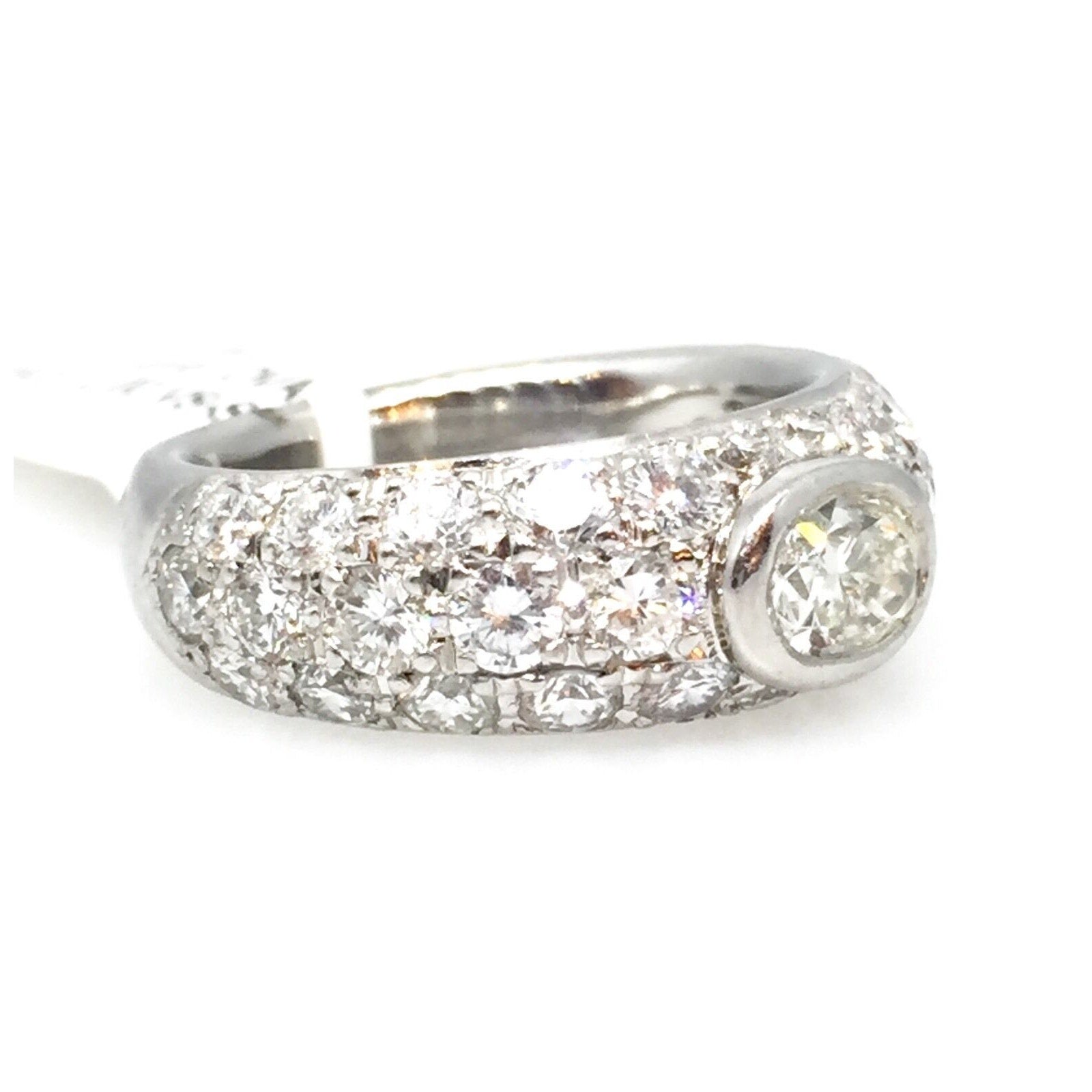 2.40 ct Oval Diamond and Pave Diamond Band in Platinum