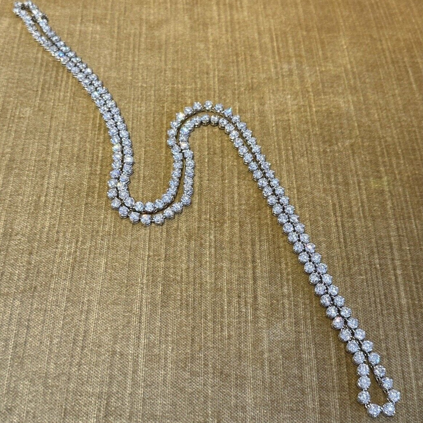 32 in Natural Round Diamond Riviera Necklace 52.00 cttw in Platinum