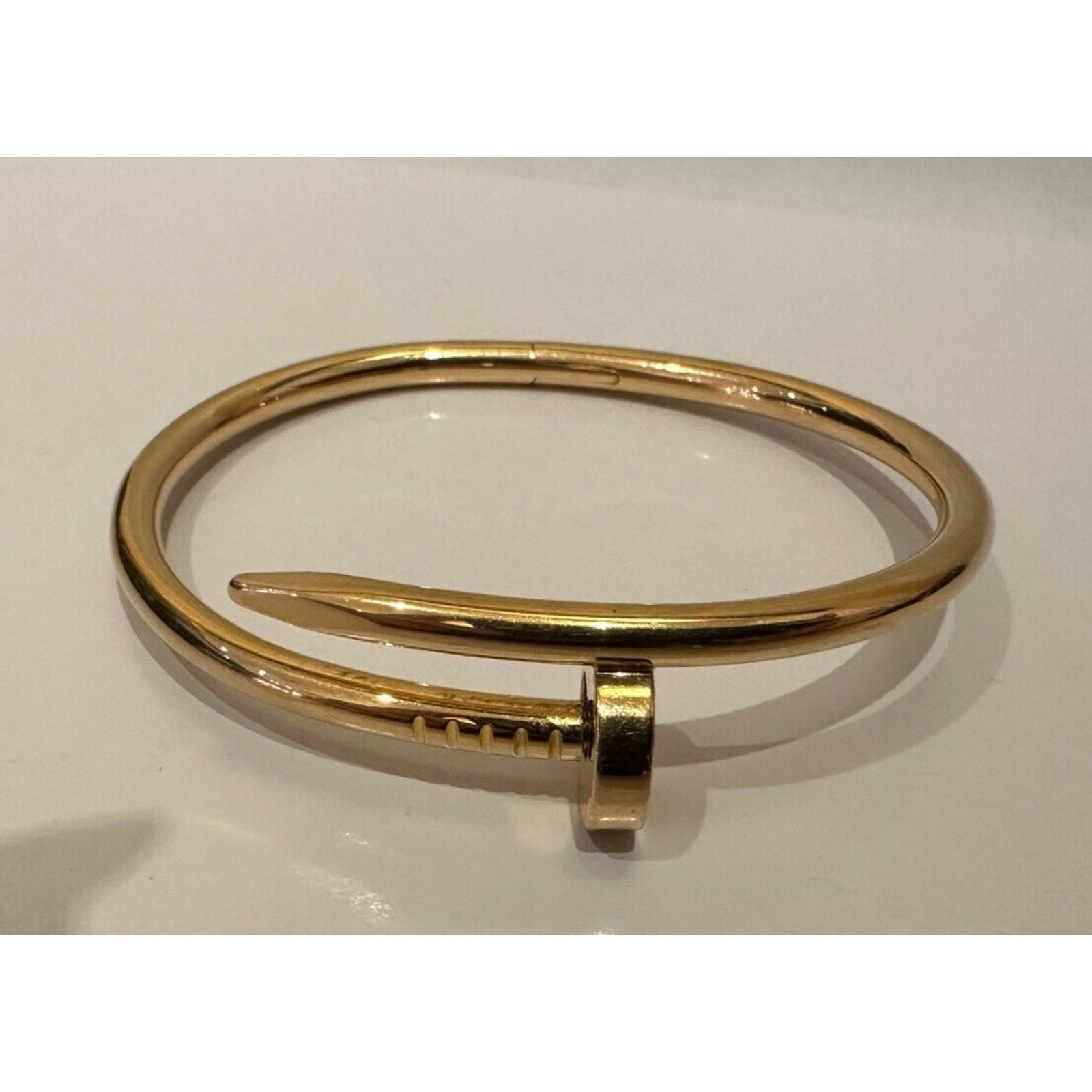 Authentic Cartier 18k Rose gold Juste un Clou Nail Bangle Bracelet Size 15