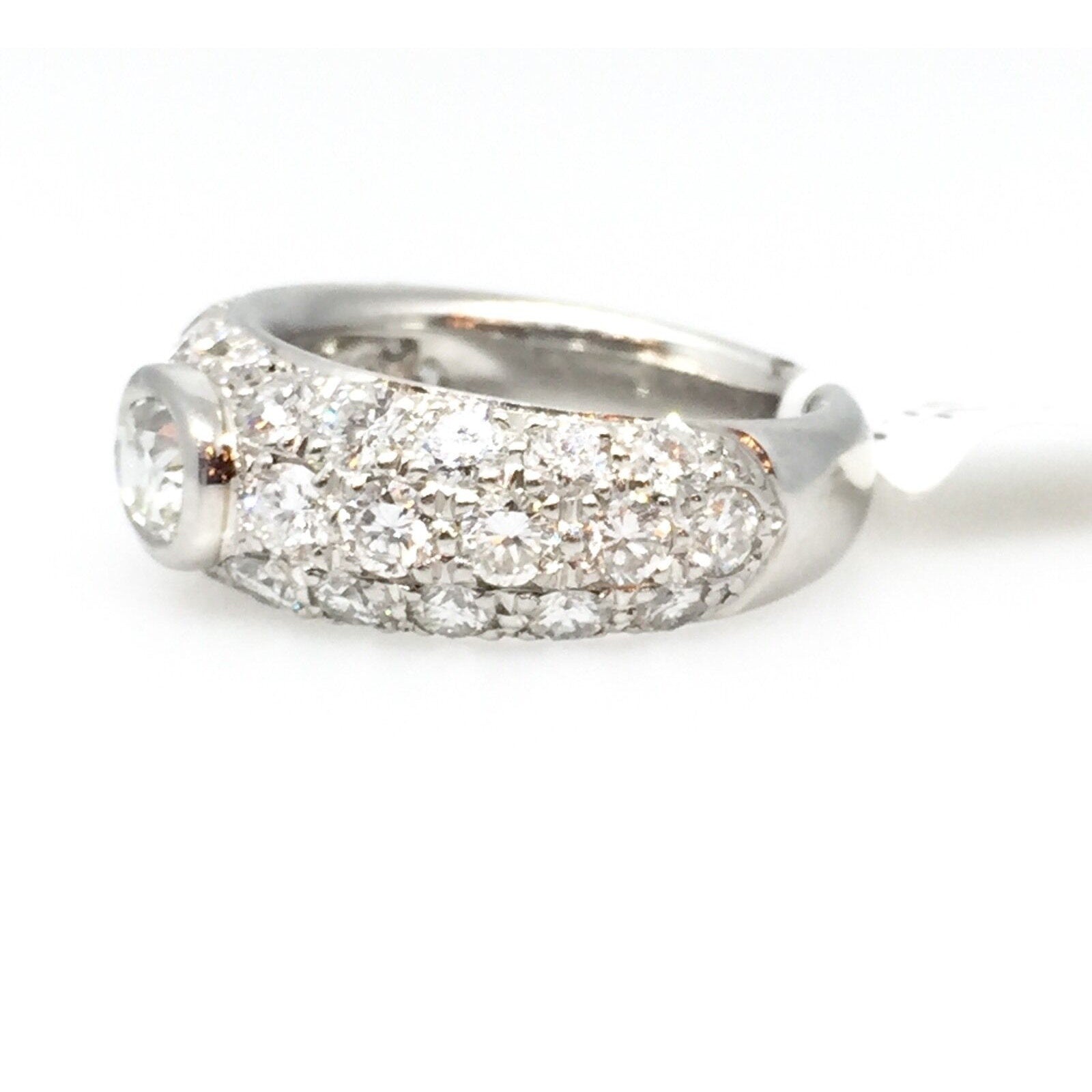 2.40 ct Oval Diamond and Pave Diamond Band in Platinum