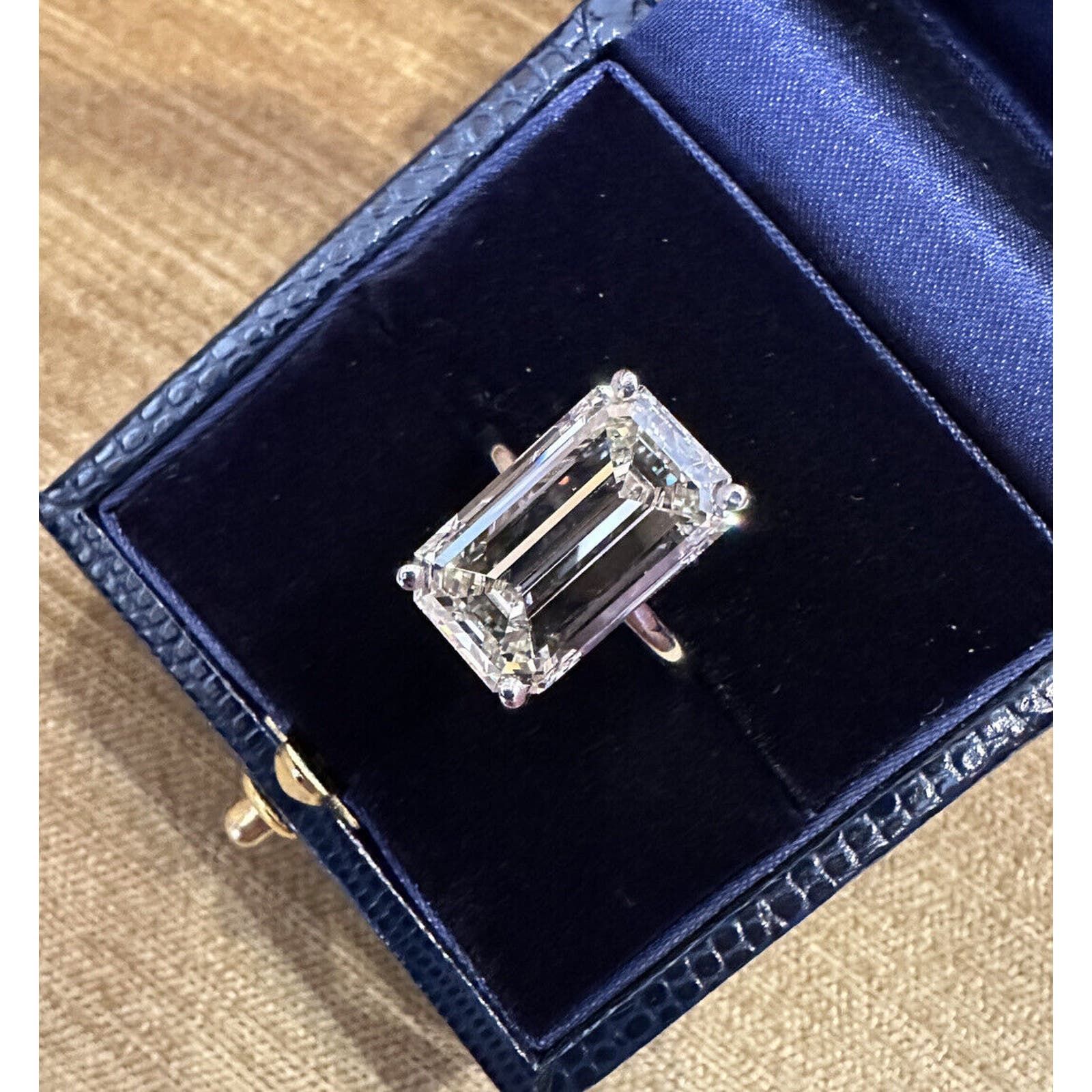 GIA 10.08 ct. Emerald Cut Diamond Ring in Platinum - C300