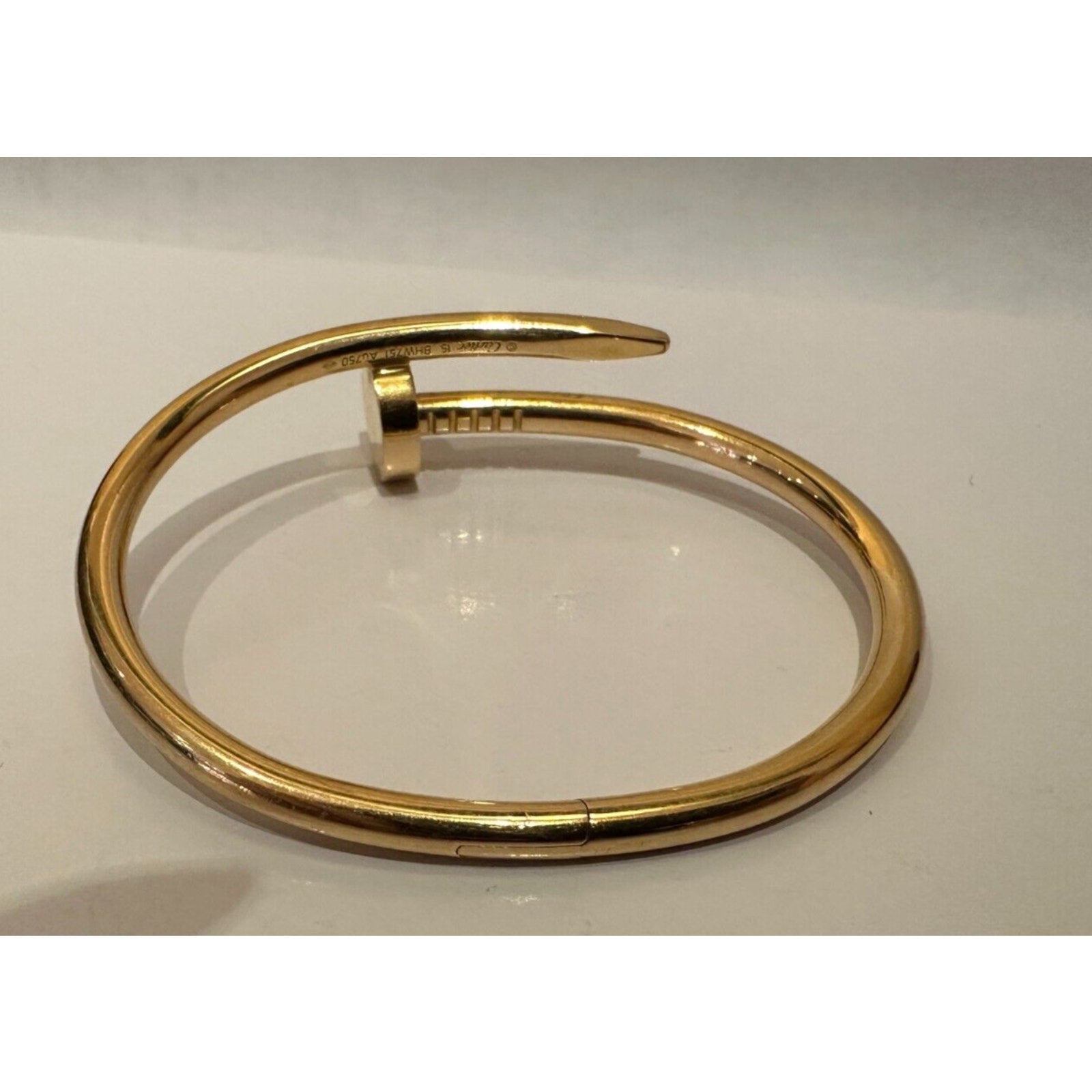 Authentic Cartier 18k Rose gold Juste un Clou Nail Bangle Bracelet Size 15