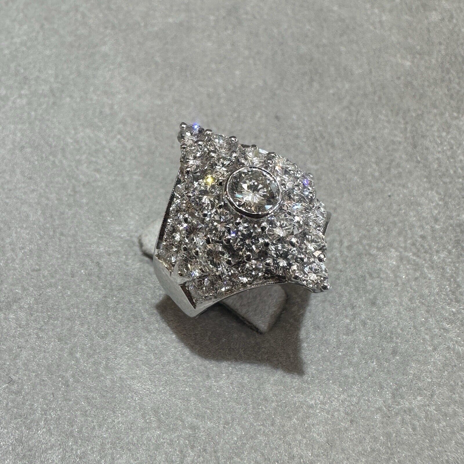 Natural Diamond Cocktail Ring with 2.03 cttw in Platinum