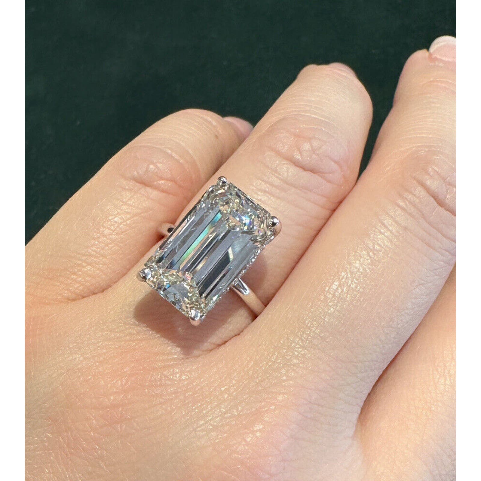 GIA 10.08 ct. Emerald Cut Diamond Ring in Platinum - C300