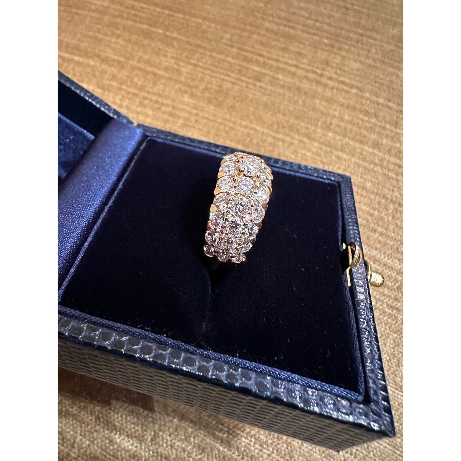Pave Diamond Dome Ring 3.46 ctw in 18k Yellow Gold - HM2460A