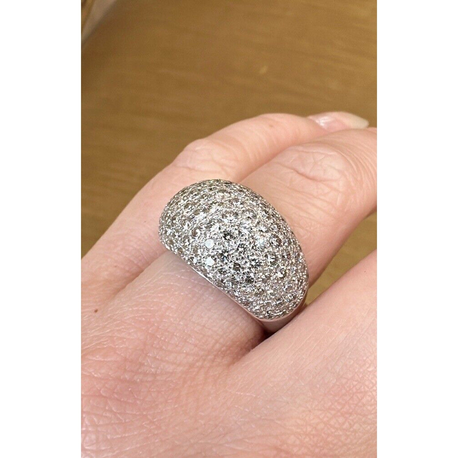 Sonia B Diamond Pave set Dome Ring in Platinum