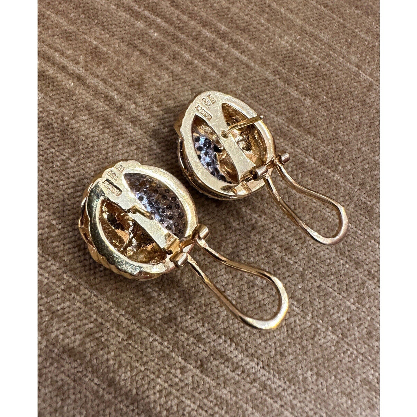 Pavé Diamond Knot Button Earrings 2.00 cttw in 18k Yellow Gold - HM2448AS