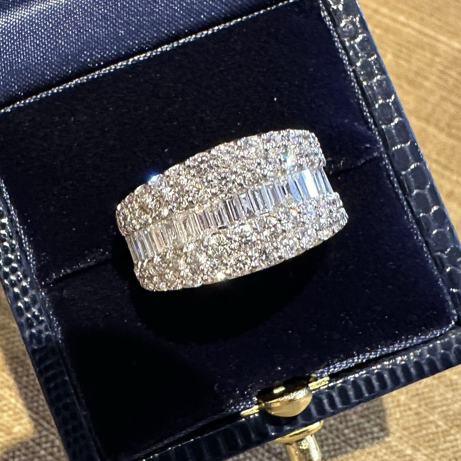 Natural Baguette and Round Diamond Band Ring 2.00 cttw in Platinum