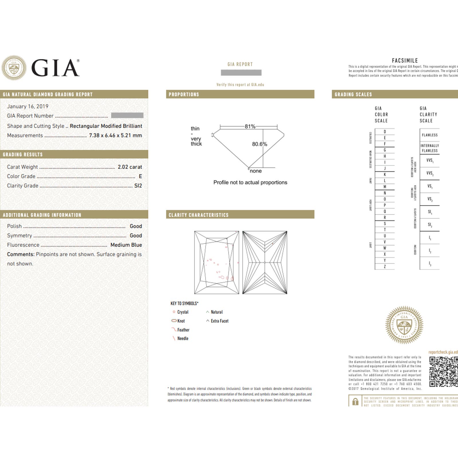 GIA 2.02 ct E color Radiant Diamond with Baguettes Ring in Platinum - HM2061RA