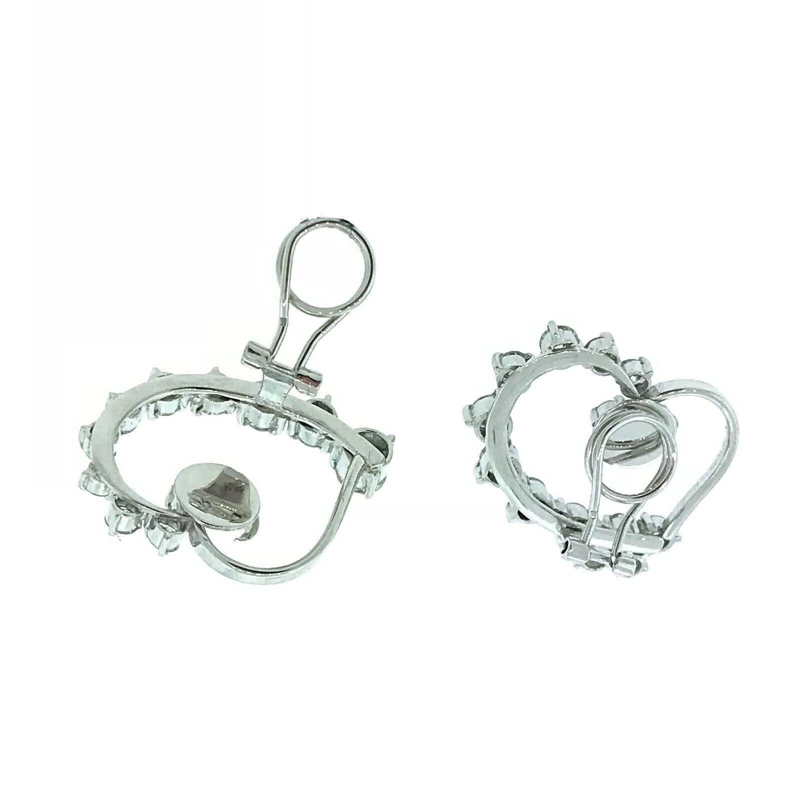 Open Heart Diamond Earrings 2.42 cttw in Platinum