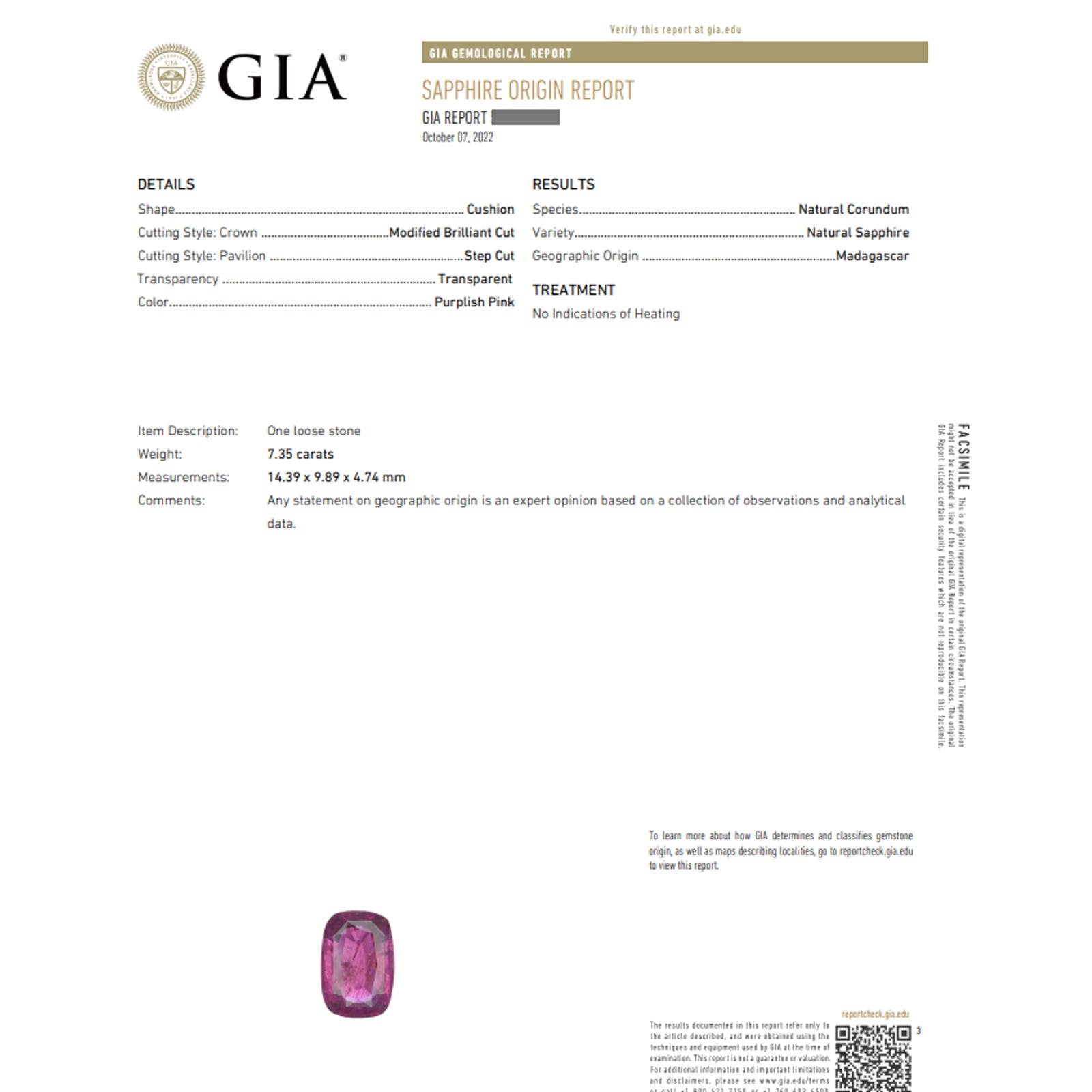 GIA 7.35 ct Natural Unheated Pink Sapphire and Diamond Ring in Platinum-HM2406SS