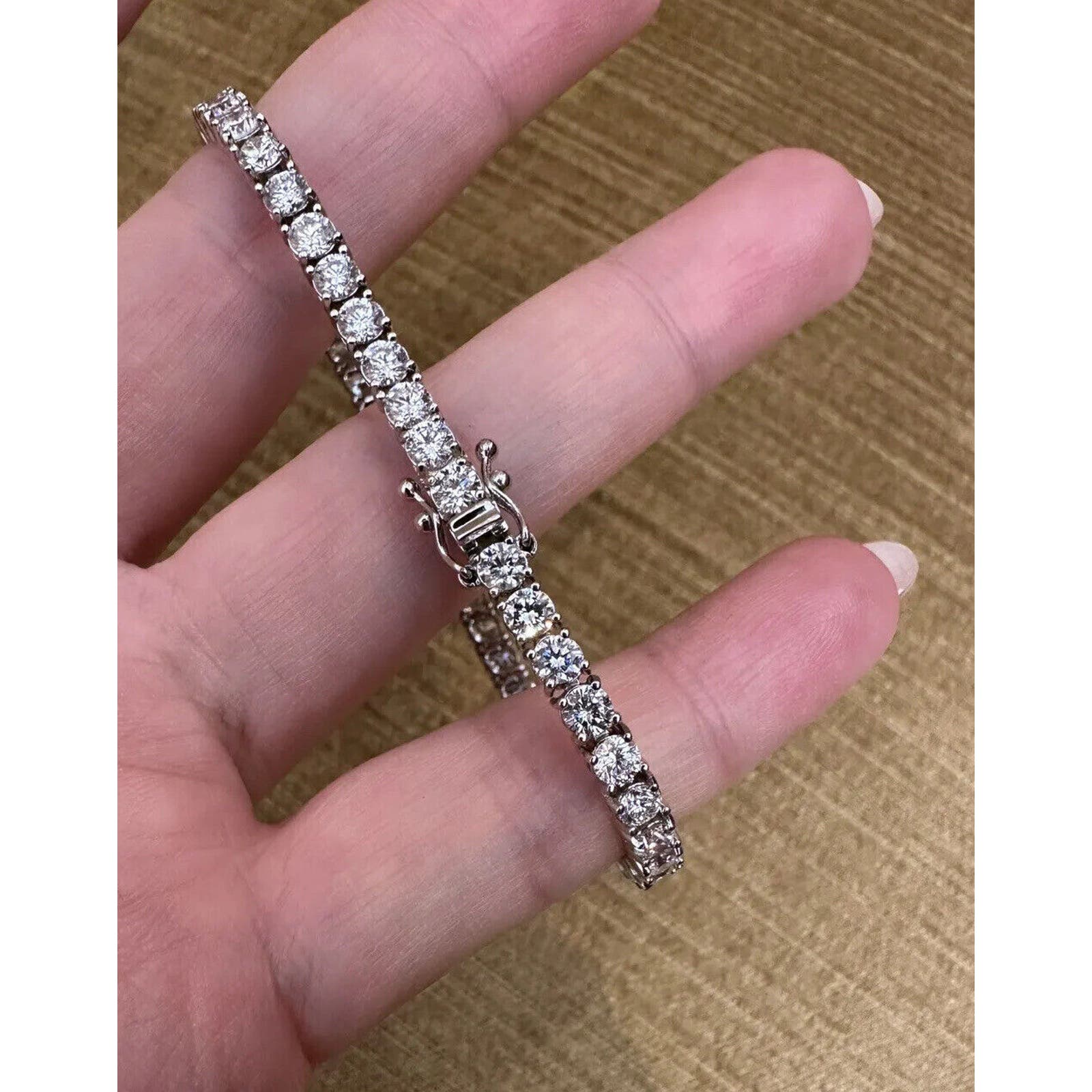 Diamond Tennis Bracelet Rounds 7cts in 14k White Gold 7 inches - HM2516B