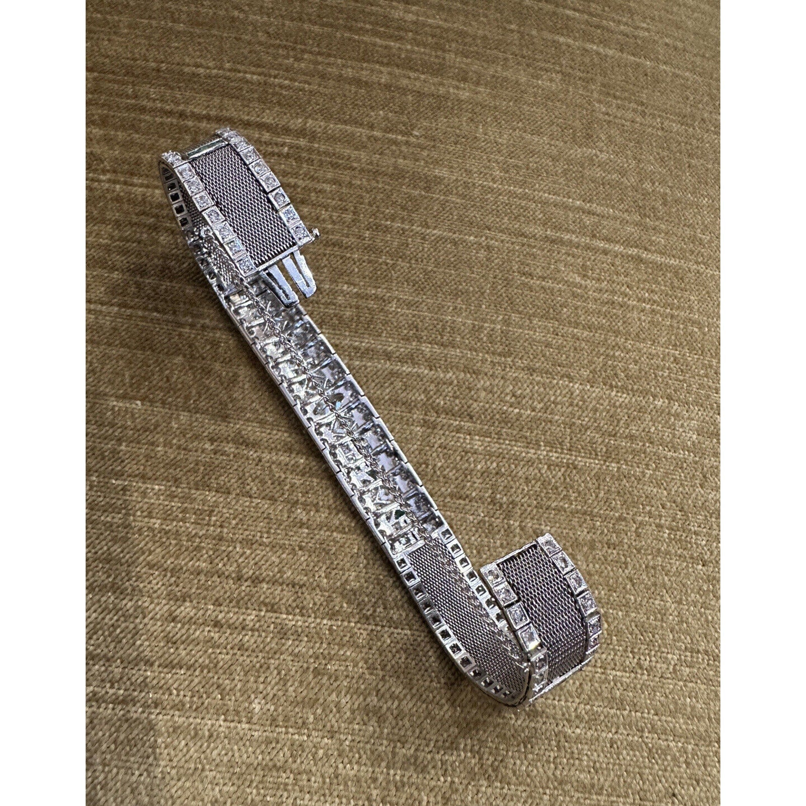 Platinum Art Deco Diamond Bracelet with Marquise Center - HM2526Z