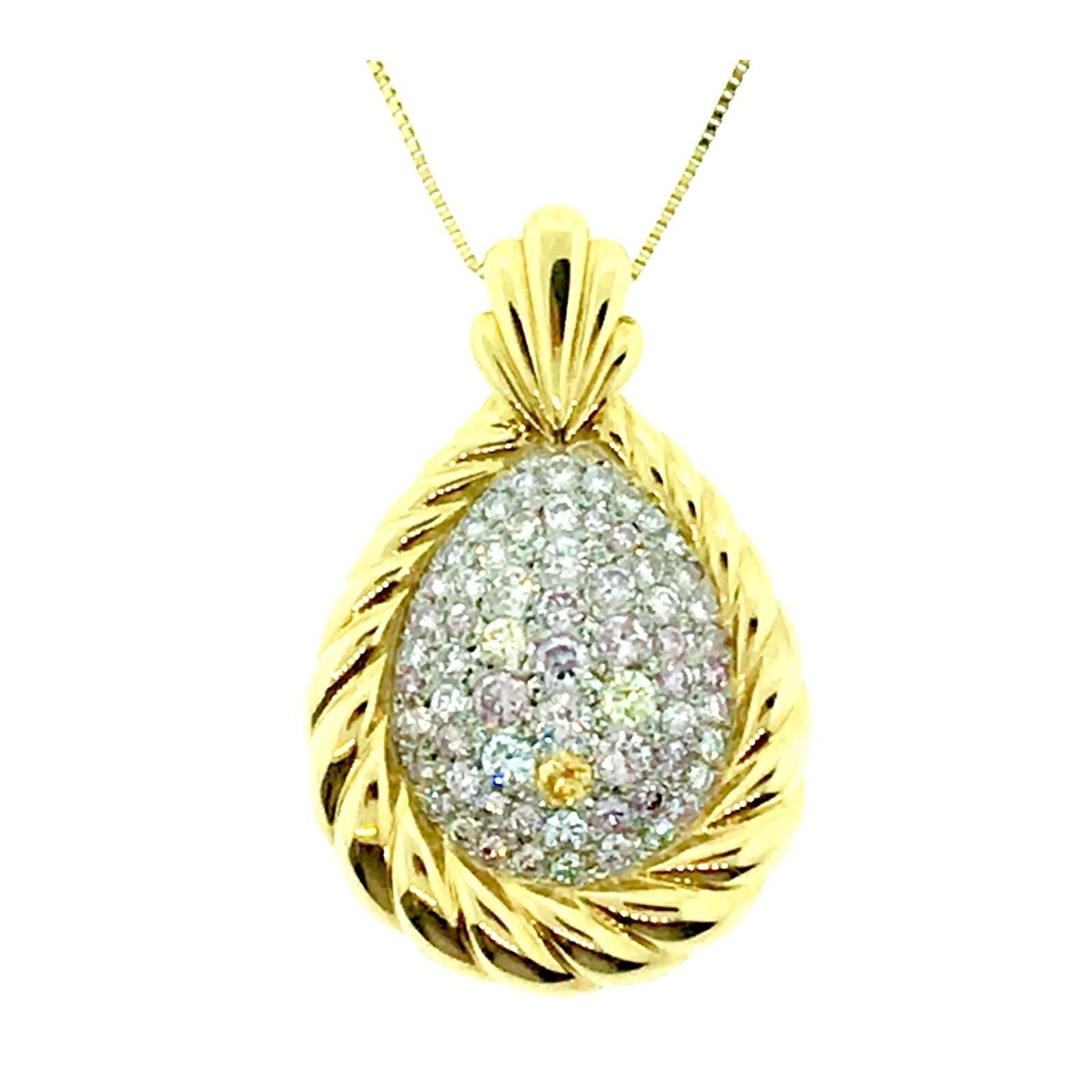 2.00 cttw Diamond Pendant in Platinum/18K Yellow Gold