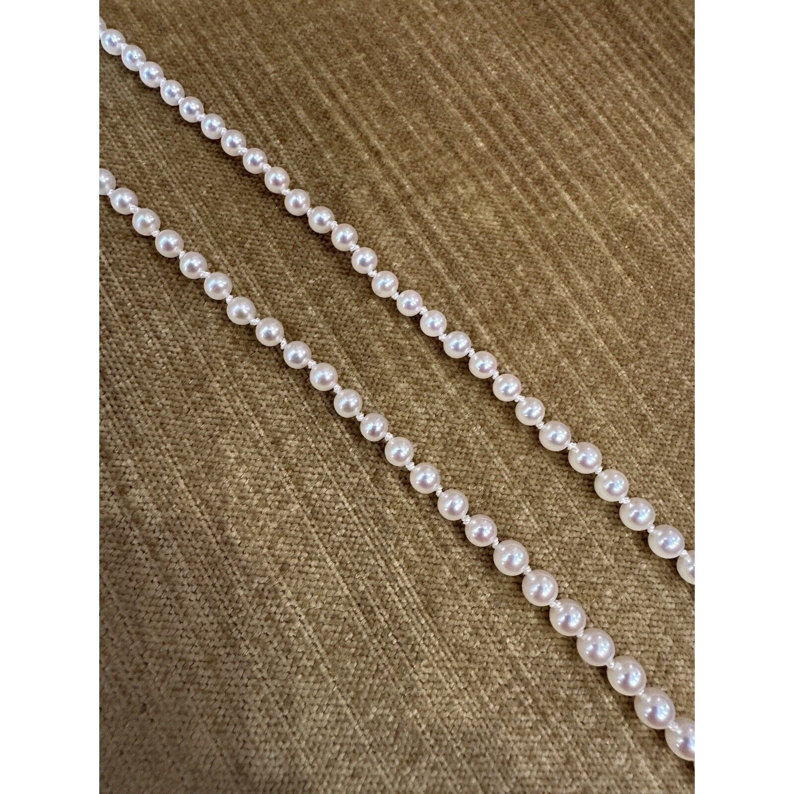 Graduated Pearl Necklace with Vintage French Diamond Clasp in 18k White Gold