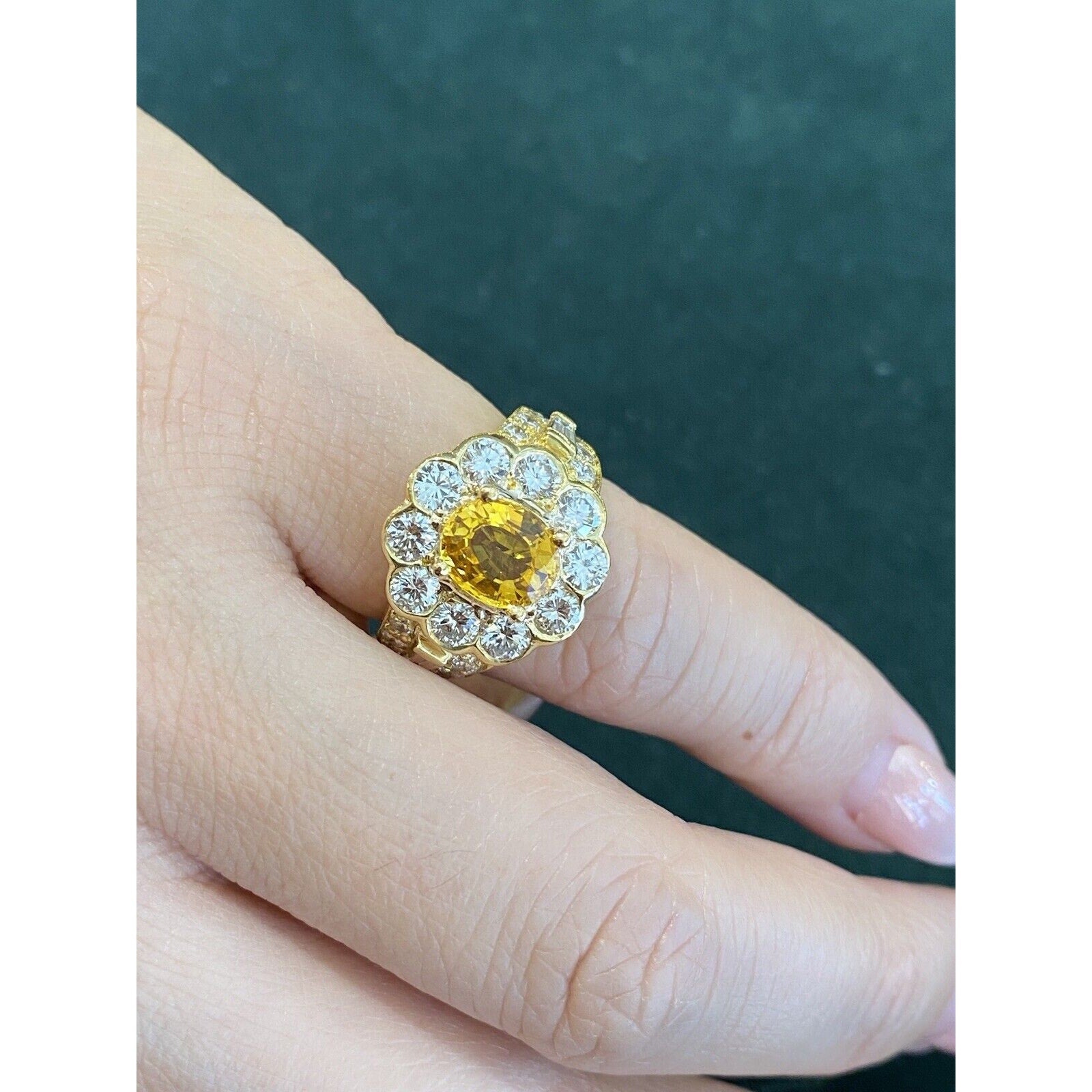 JB Star Oval Yellow Sapphire and Diamond Ring in 18k Yellow Gold - HM2405A