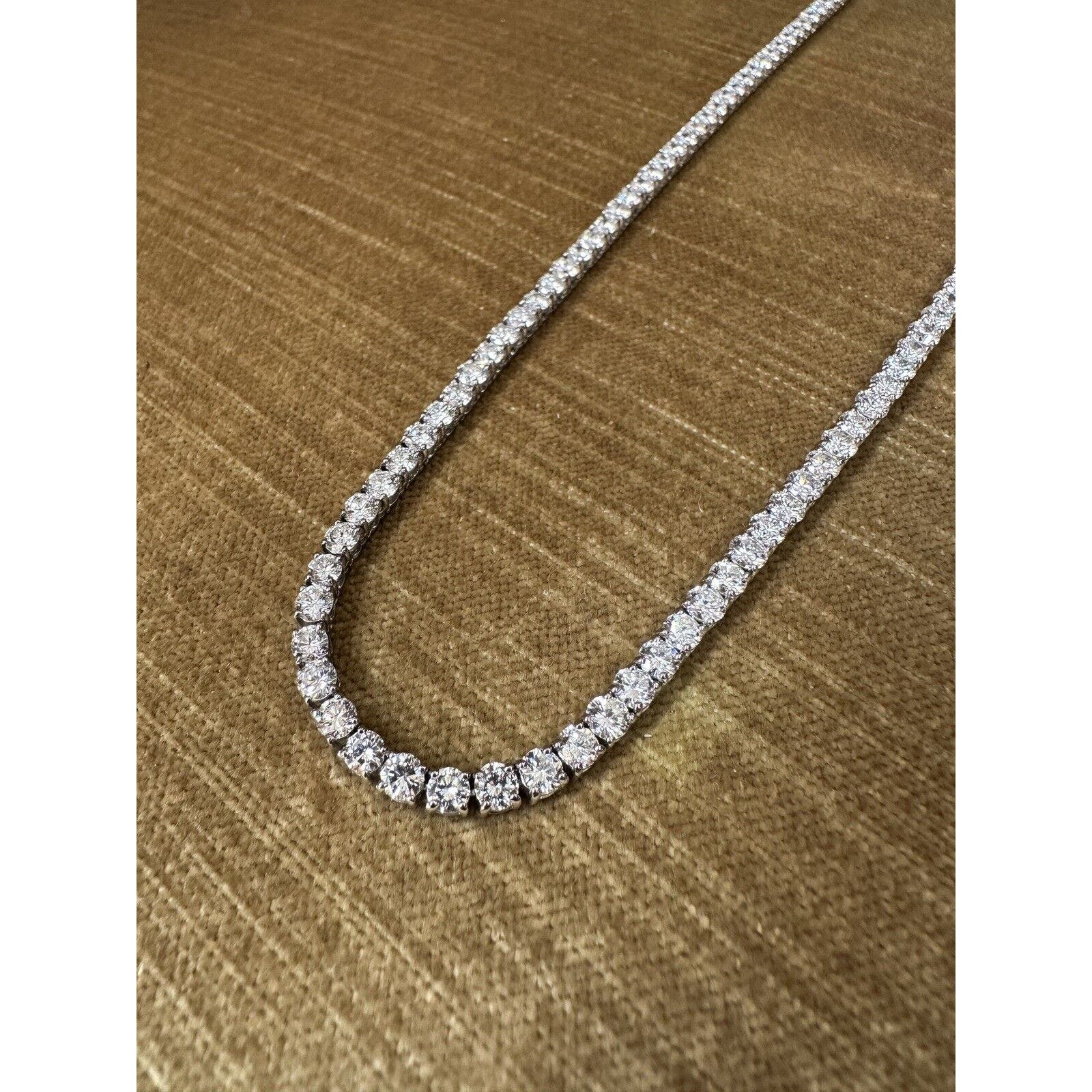 32.96 ct Diamond Long Tennis Necklace in 18k White Gold 31.5 inches - HM2454AA