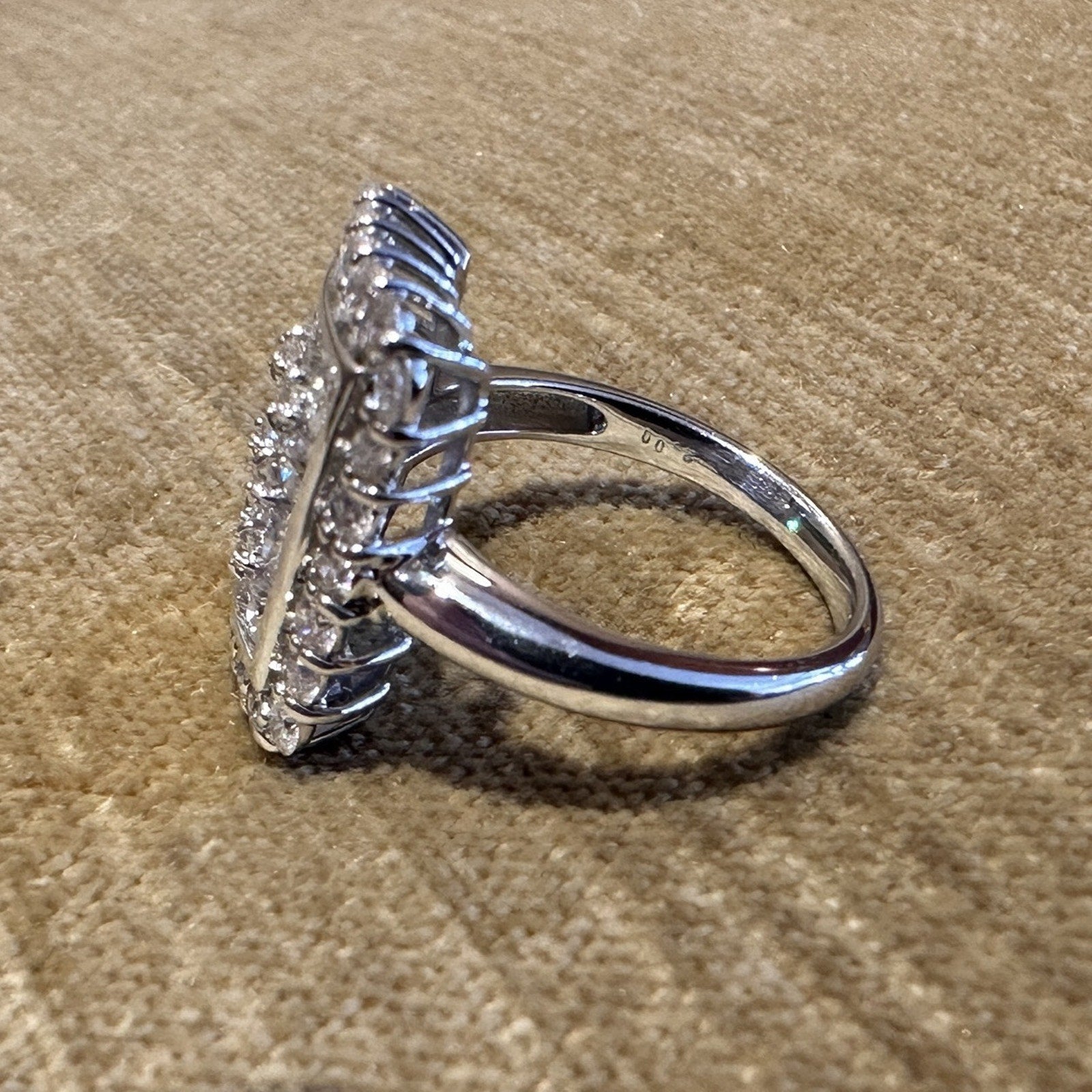 Rectangular Pave Diamond Ring 2.00 cttw in Platinum