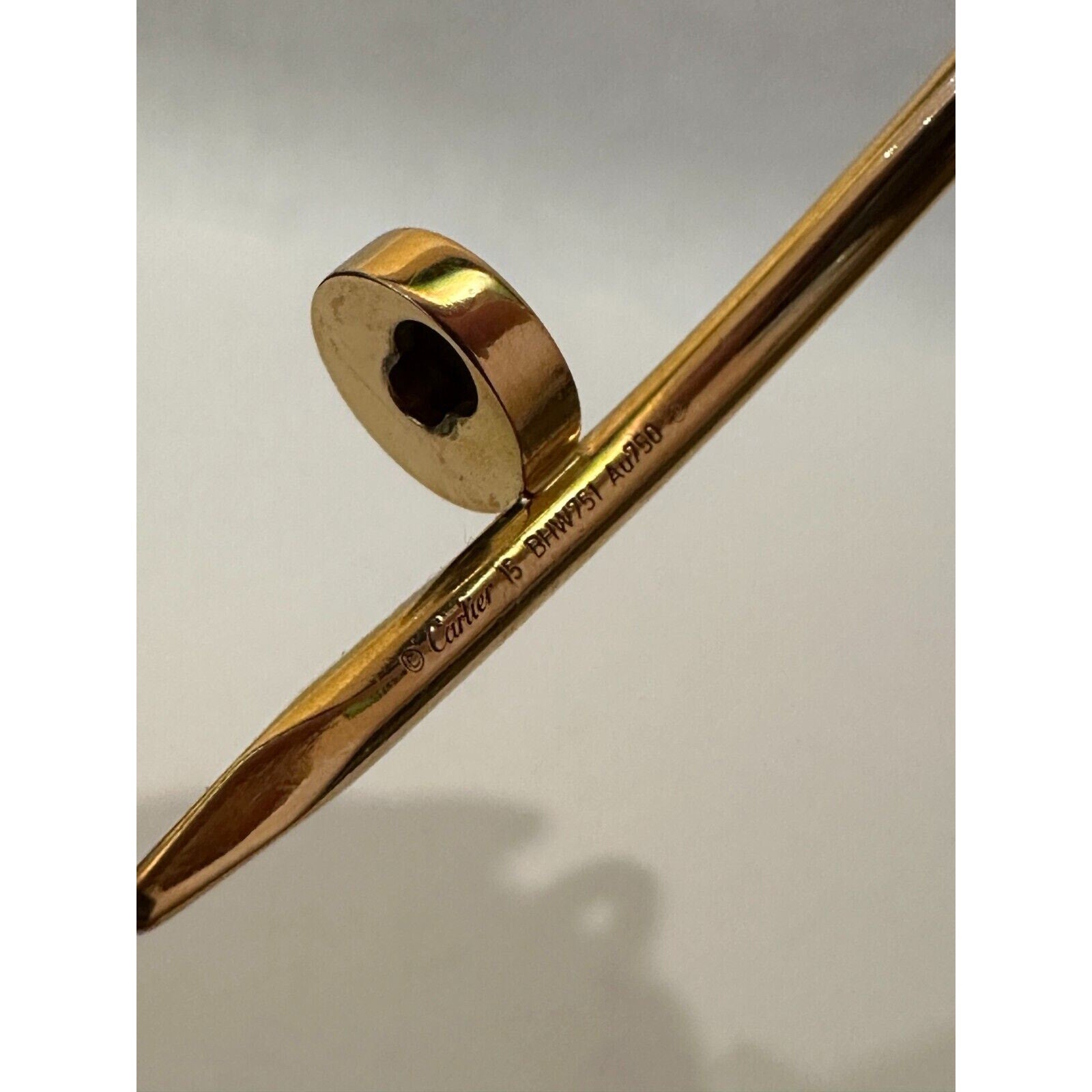 Authentic Cartier 18k Rose gold Juste un Clou Nail Bangle Bracelet Size 15