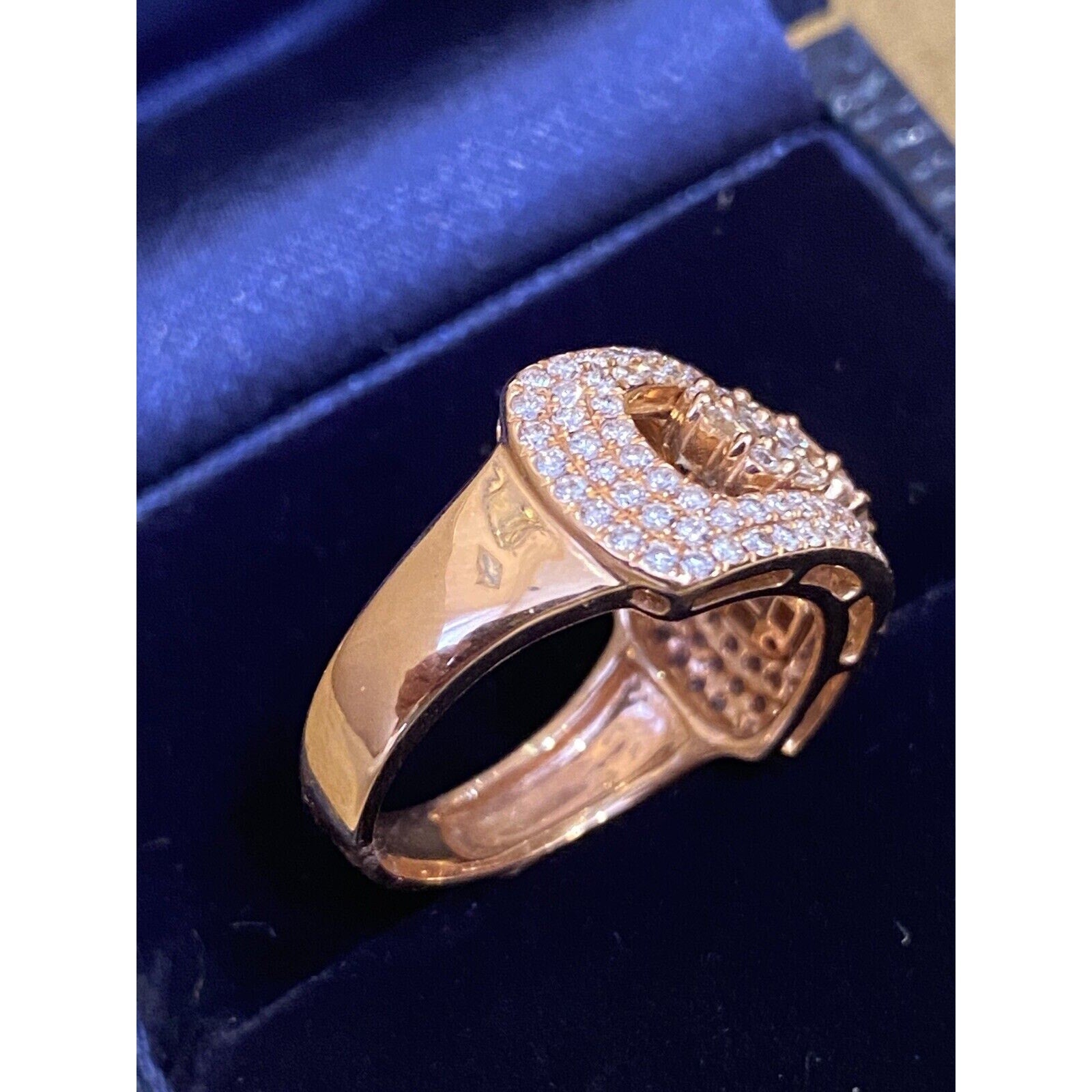 Diamond Sliding Cocktail Band with Round & Asscher in 18k Rose Gold