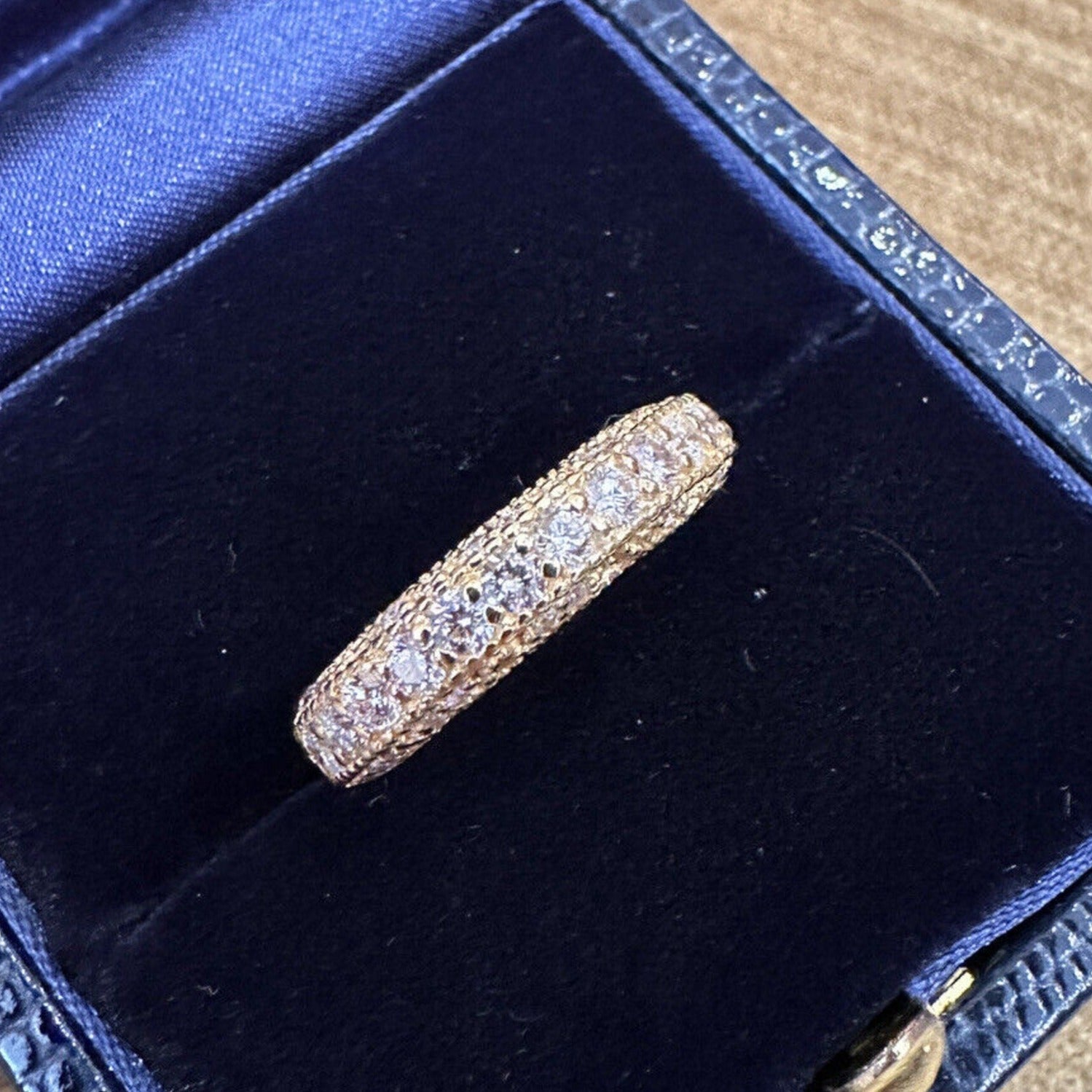 Round Diamond Band Ring 1.45 carat total weight Size 6.5 in 18k Yellow Gold