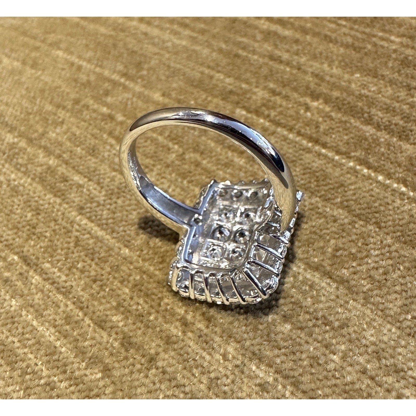 Rectangular Pave Diamond Ring 2.00 cttw in Platinum