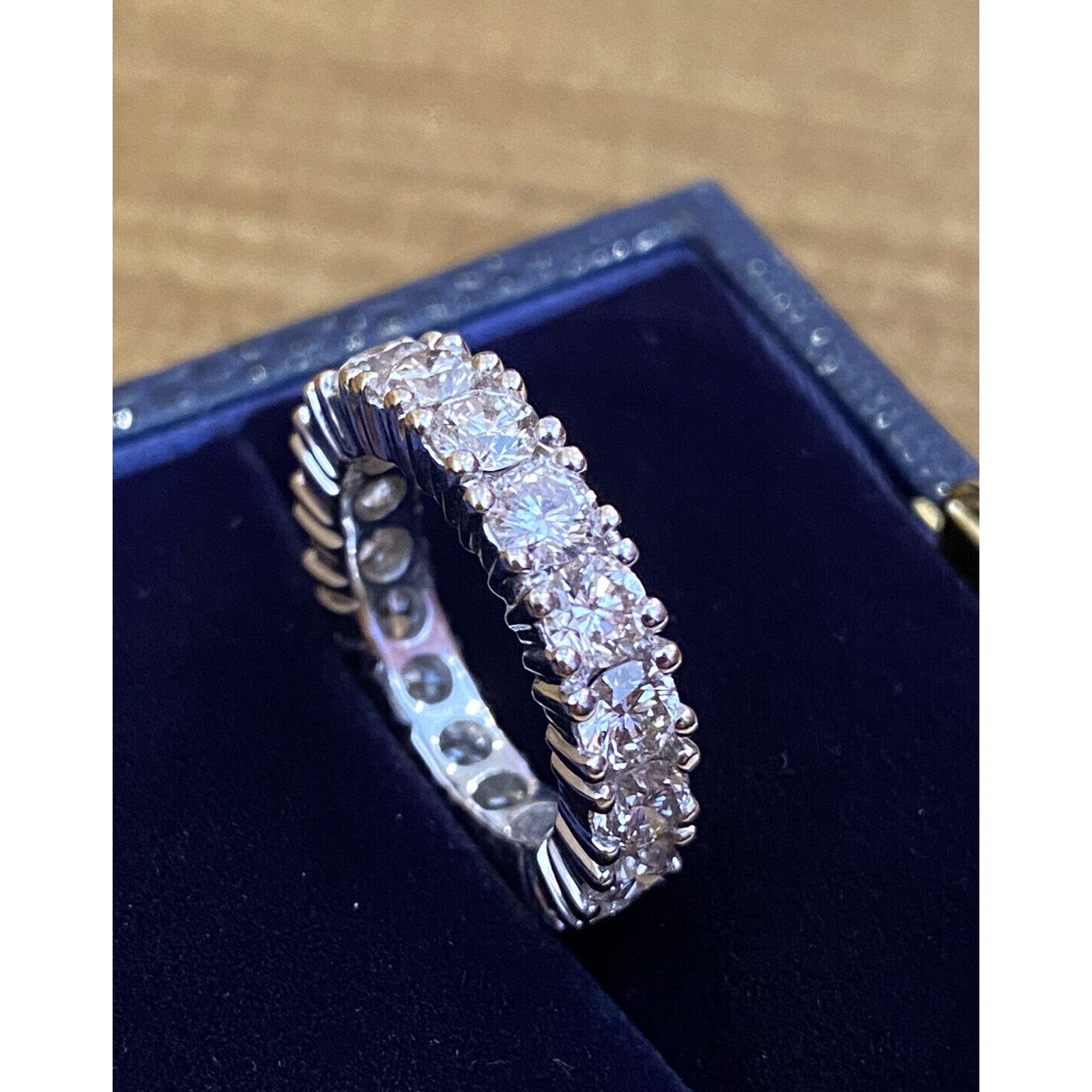 Round Diamond Eternity Band Ring 3.70 cttw 4.7mm in 18k White Gold -- HM1626S
