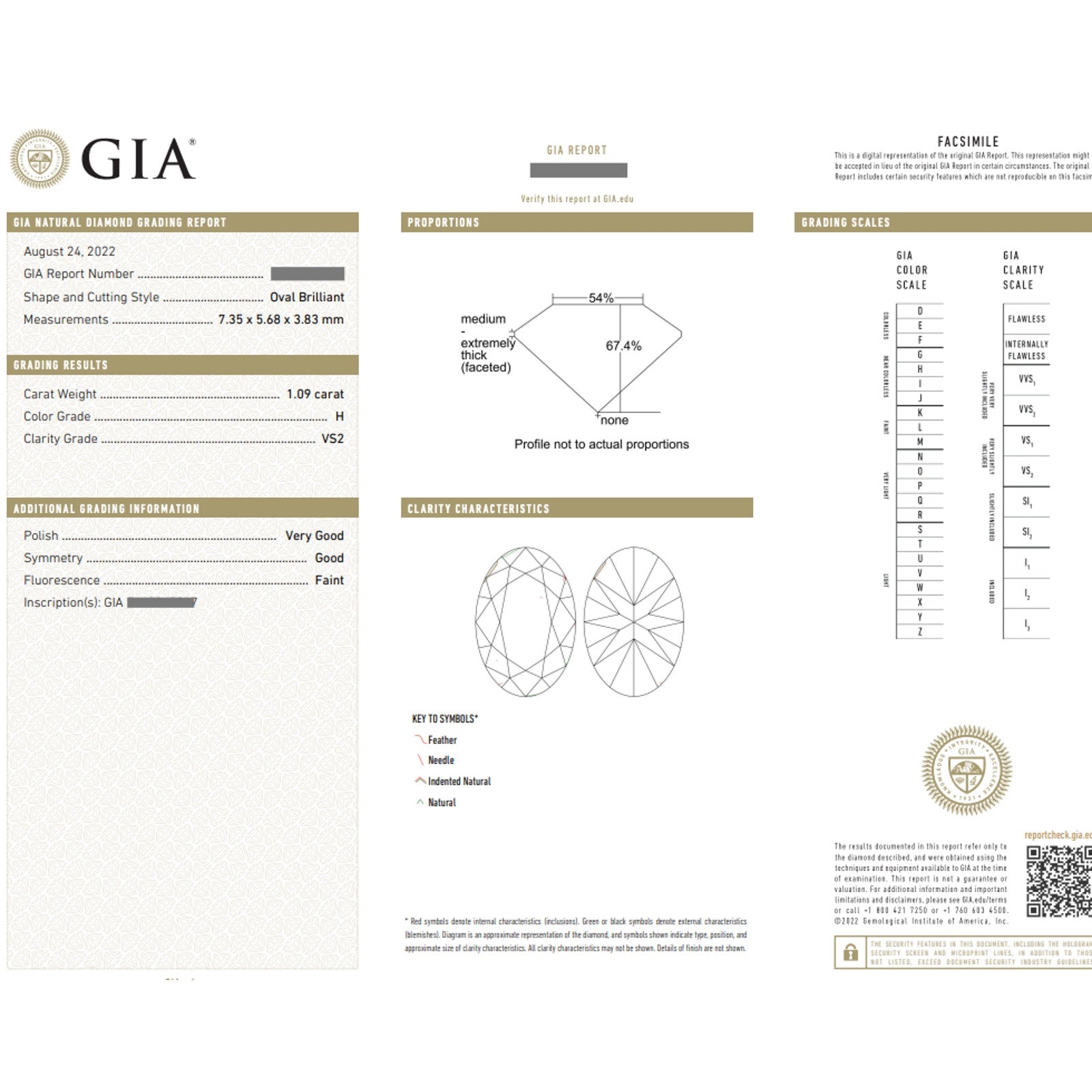 GIA 1.09 ct. Oval Brilliant H-VS2 Diamond Engagement Ring in Platinum - HM2462Z