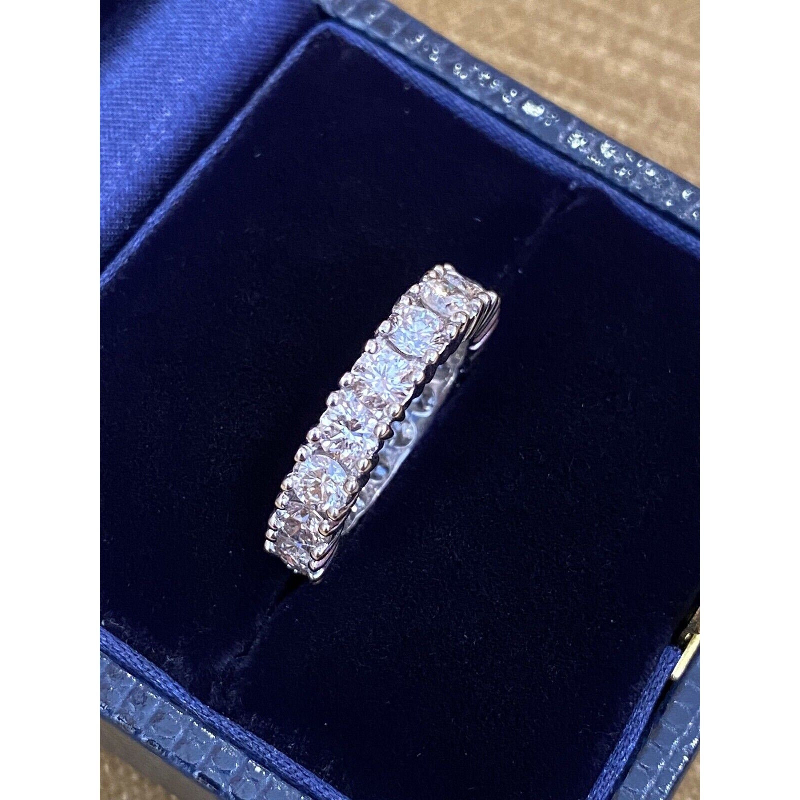 Round Diamond Eternity Band Ring 3.70 cttw 4.7mm in 18k White Gold -- HM1626S