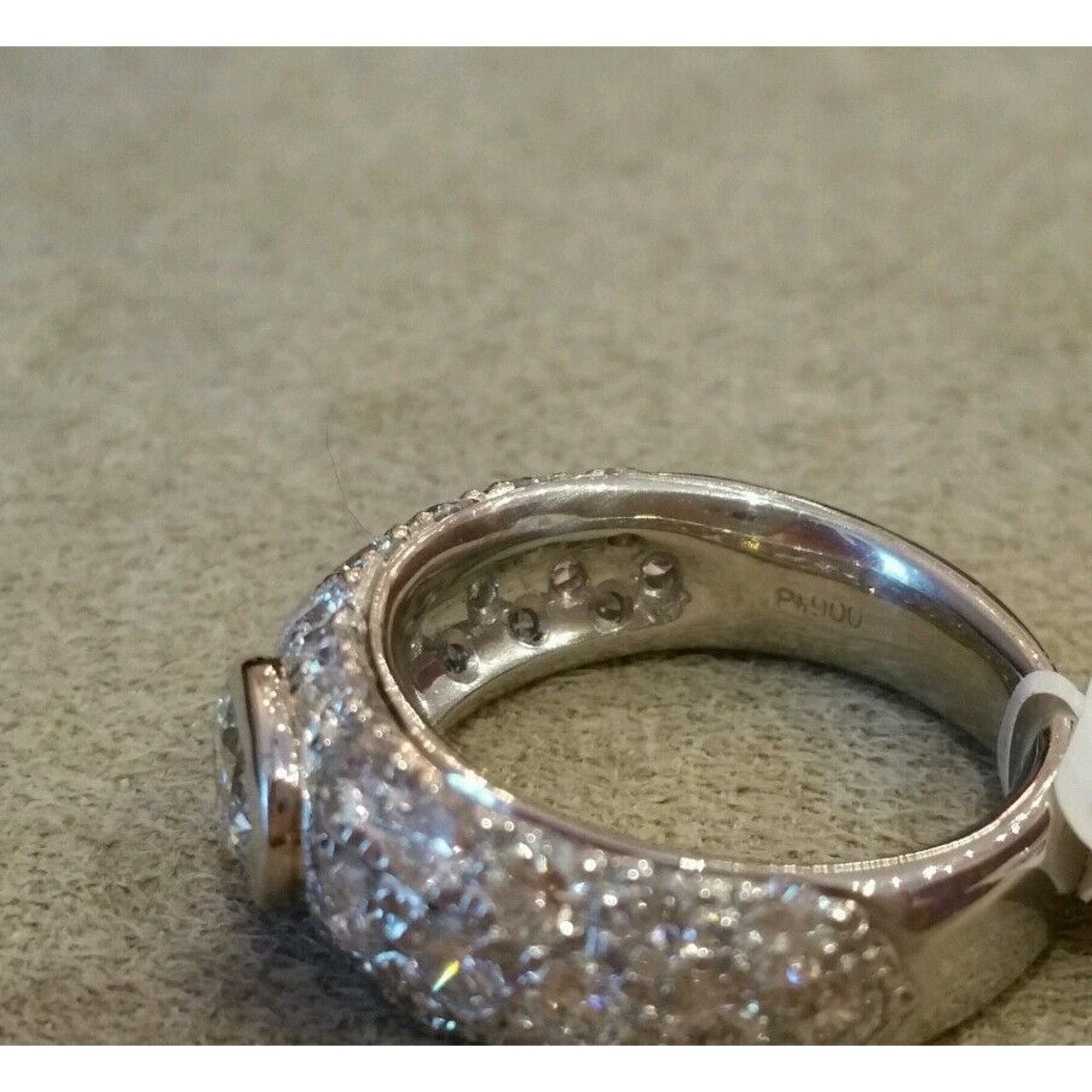 2.40 ct Oval Diamond and Pave Diamond Band in Platinum