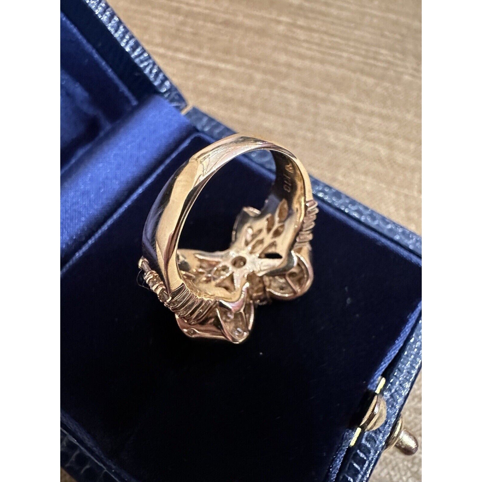 Diamond Bow Ring with Oval Center 2.37 cttw in 18k Yellow Gold