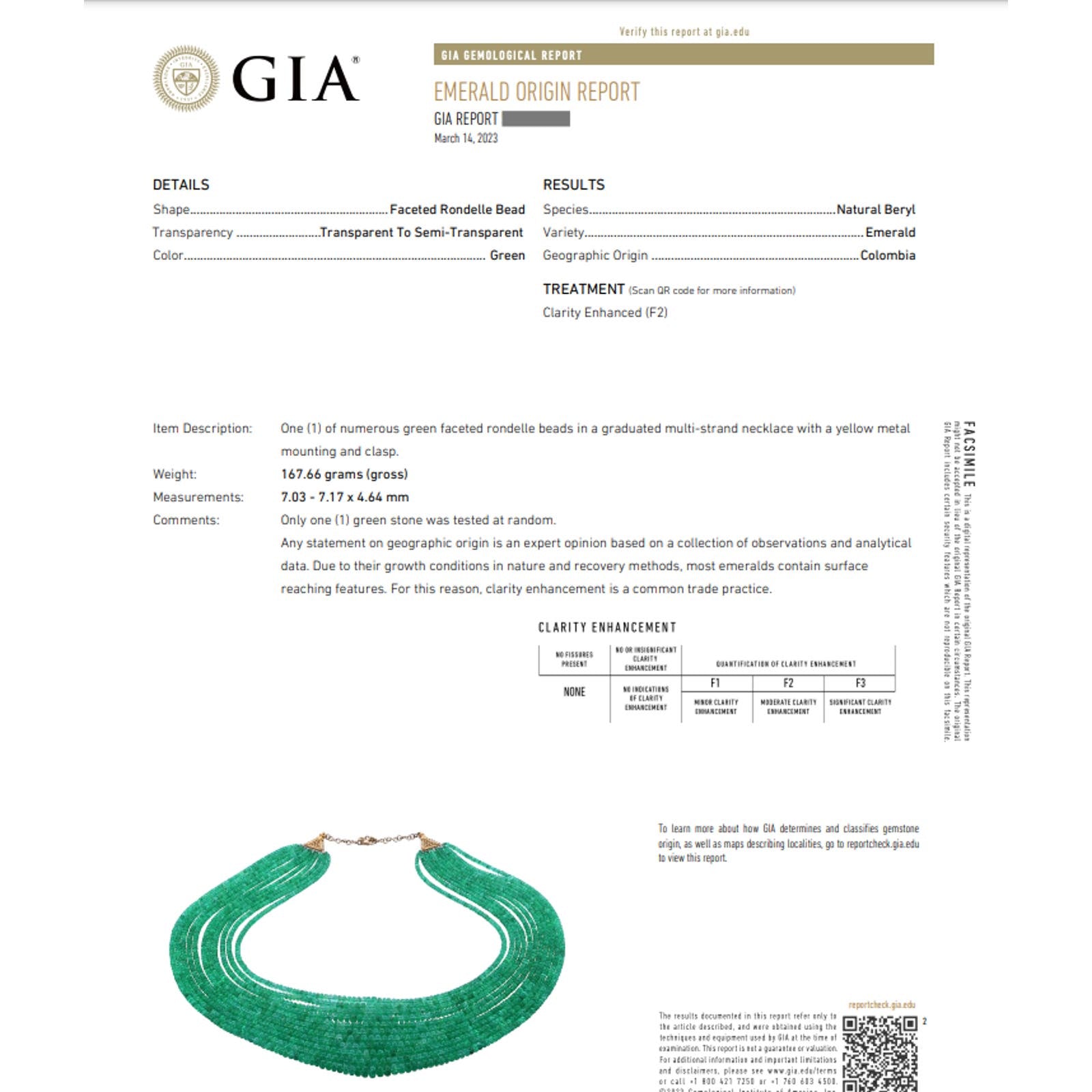 GIA Colombian Emerald Bead Multistrand Necklace 18k Yellow Gold- HM2450SS
