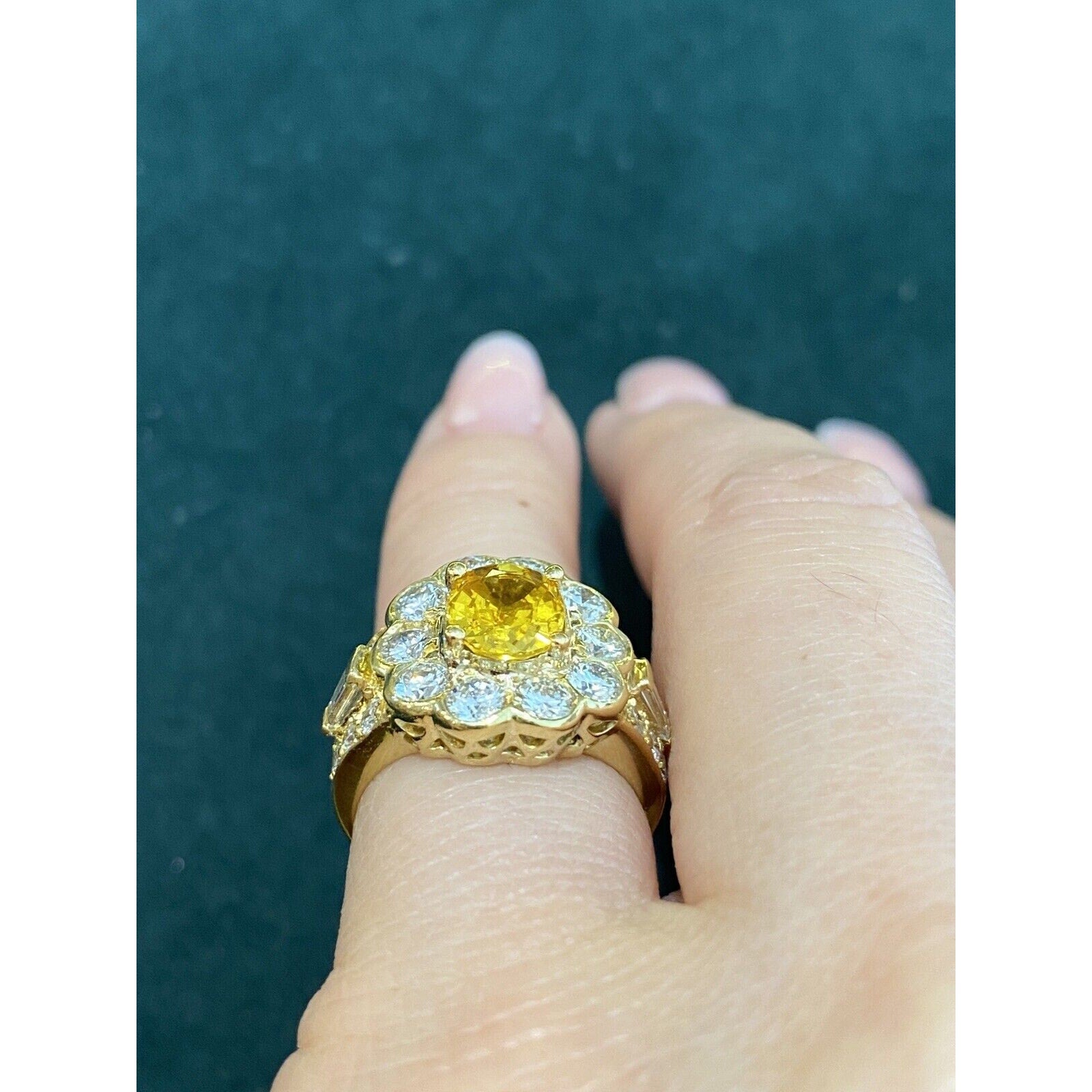 JB Star Oval Yellow Sapphire and Diamond Ring in 18k Yellow Gold - HM2405A