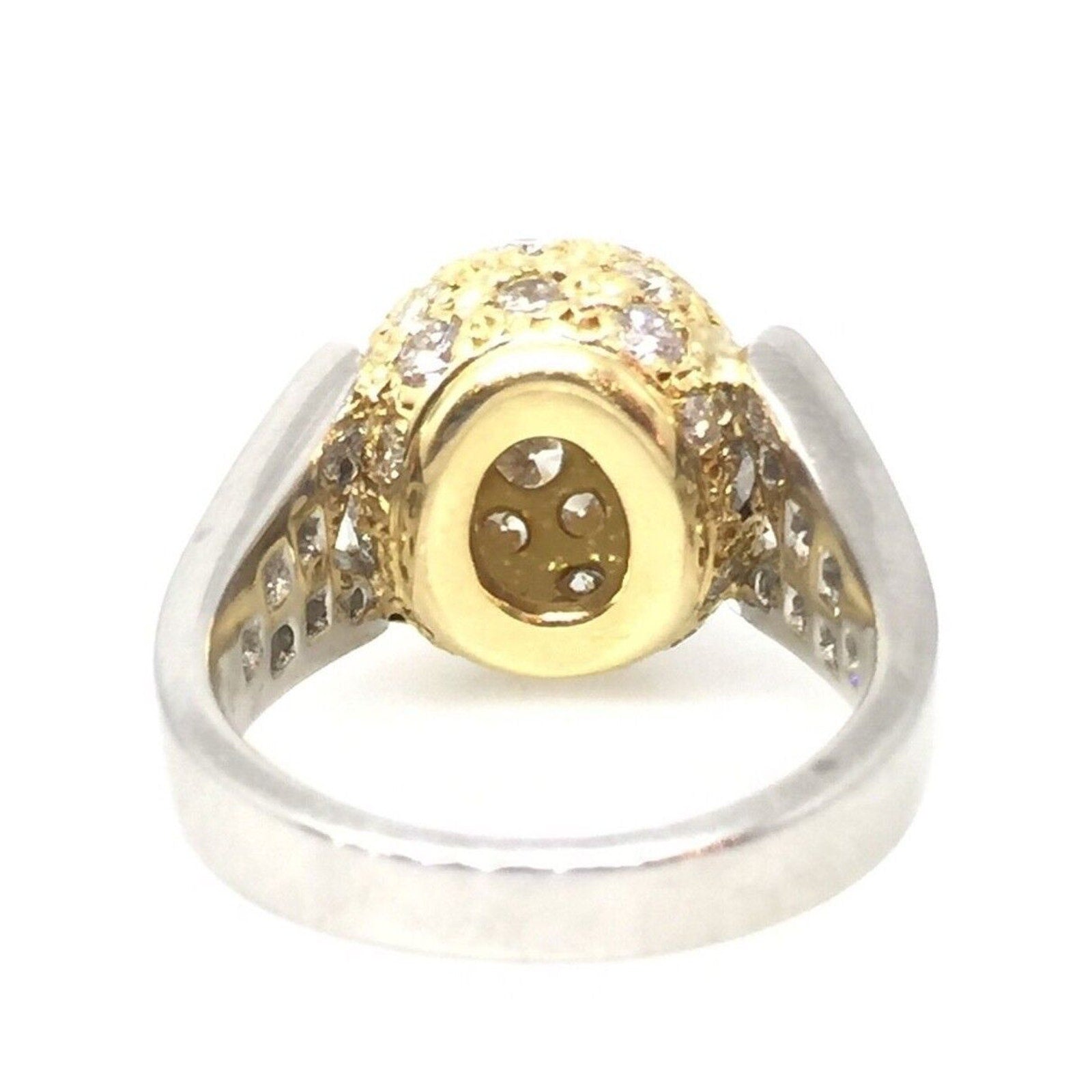 Diamond Pave Ball Ring with 2.00 ct in Platinum/18k Yellow Gold - HM1410AZ